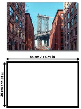 Victor (Zenith) Acrylglasbild Acrylglasbild \"Manhattan Bridge\" - Größe: 30 x 45 cm, Städte, in 30x45cm, Glasbilder New York Brücke, Wanddeko