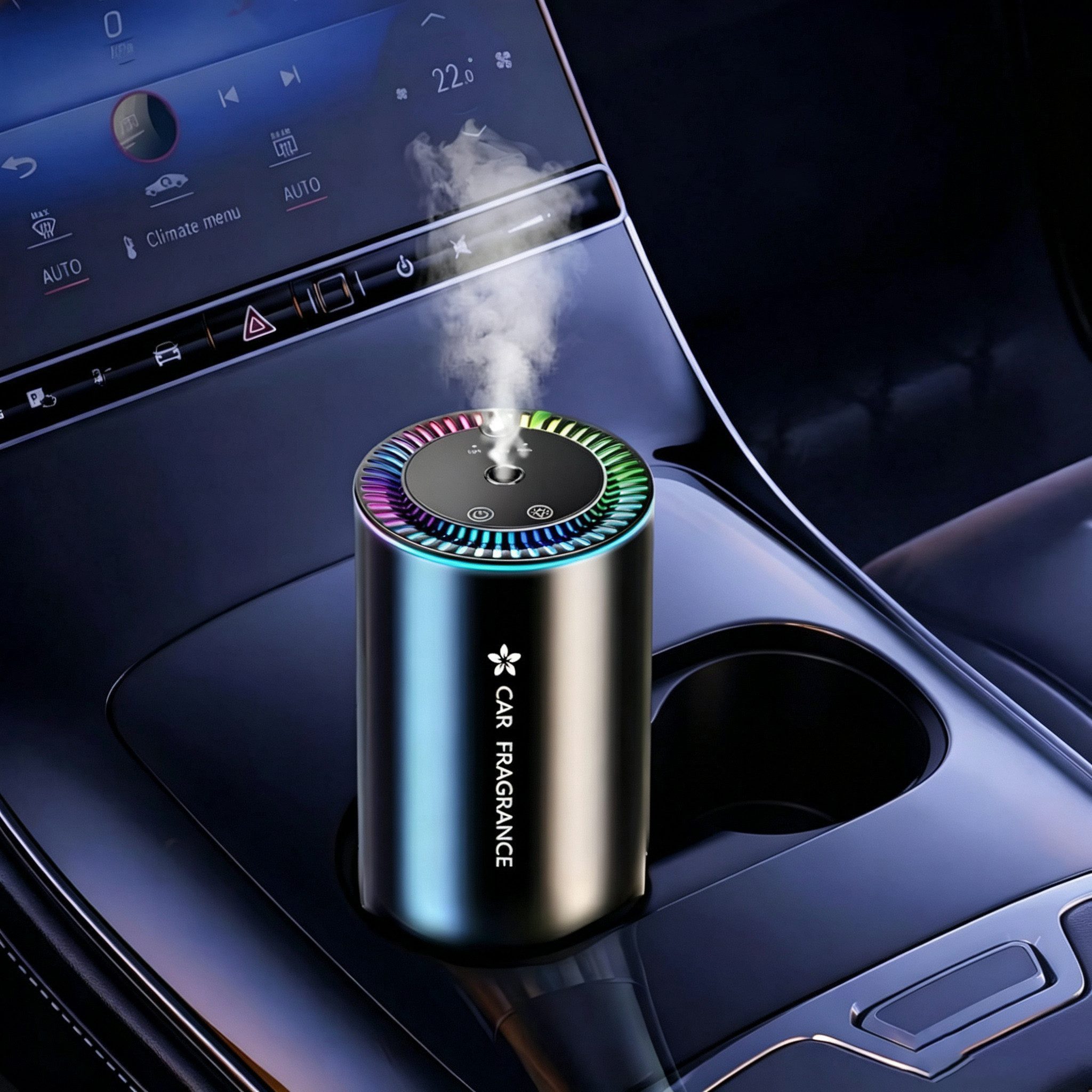 Fyrove Luftbefeuchter Auto Lufterfrischer Auto Elektrischer Duft Aroma Diffusor 3 Modi, Wasserloser Diffuser für ätherische Öle,Aroma Diffuser,Auto duft