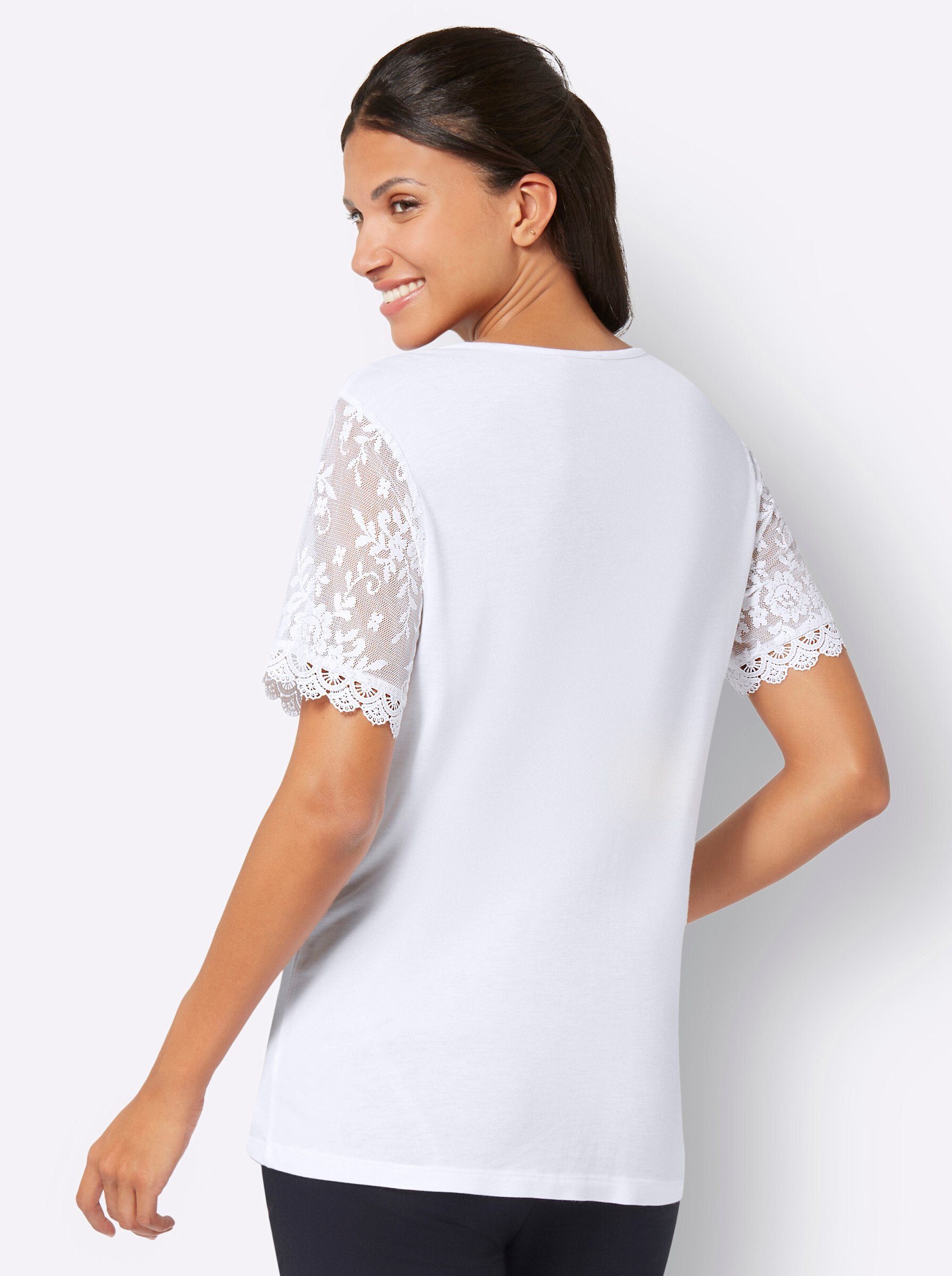 Sieh an! T-Shirt Spitzenshirt . mit Rundhalsausschnitt günstig online kaufen