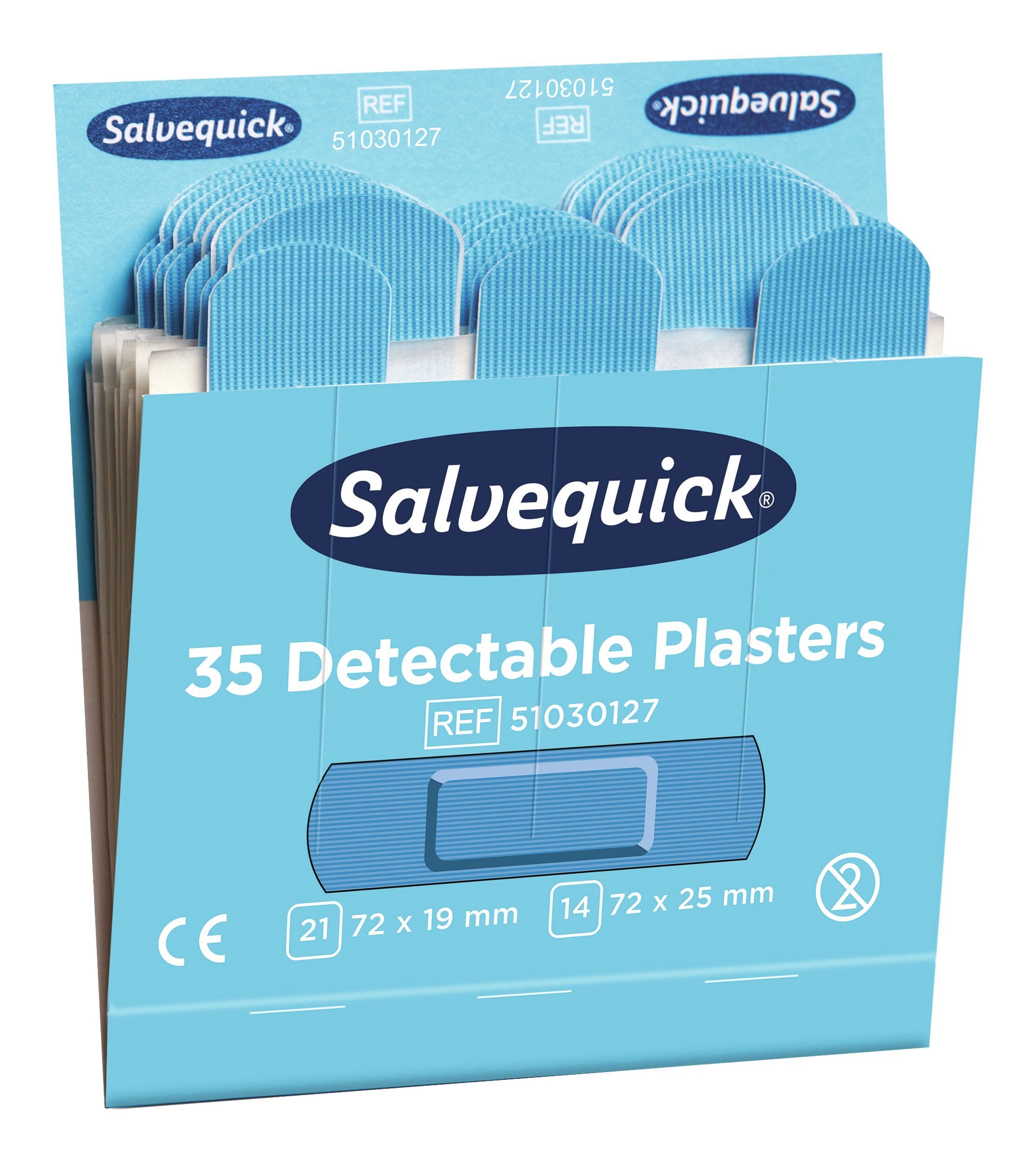 Salvequick® Erste-Hilfe-Set, Nachfüllpackungen 6 x 35 Pflaster detektierbar