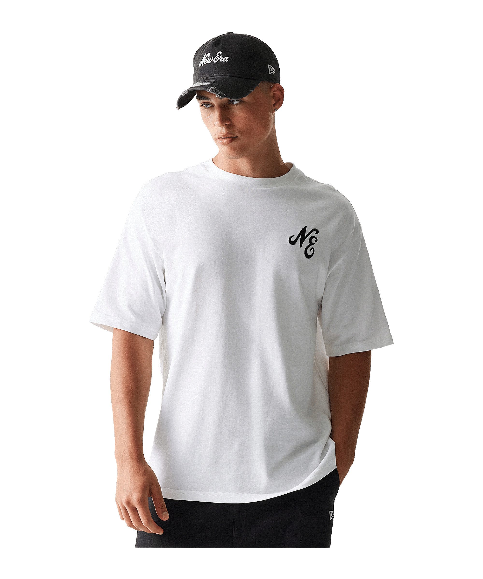 New Era T-Shirt New Era Floral Grphc Os T-Shirt Weiß Baumwolle