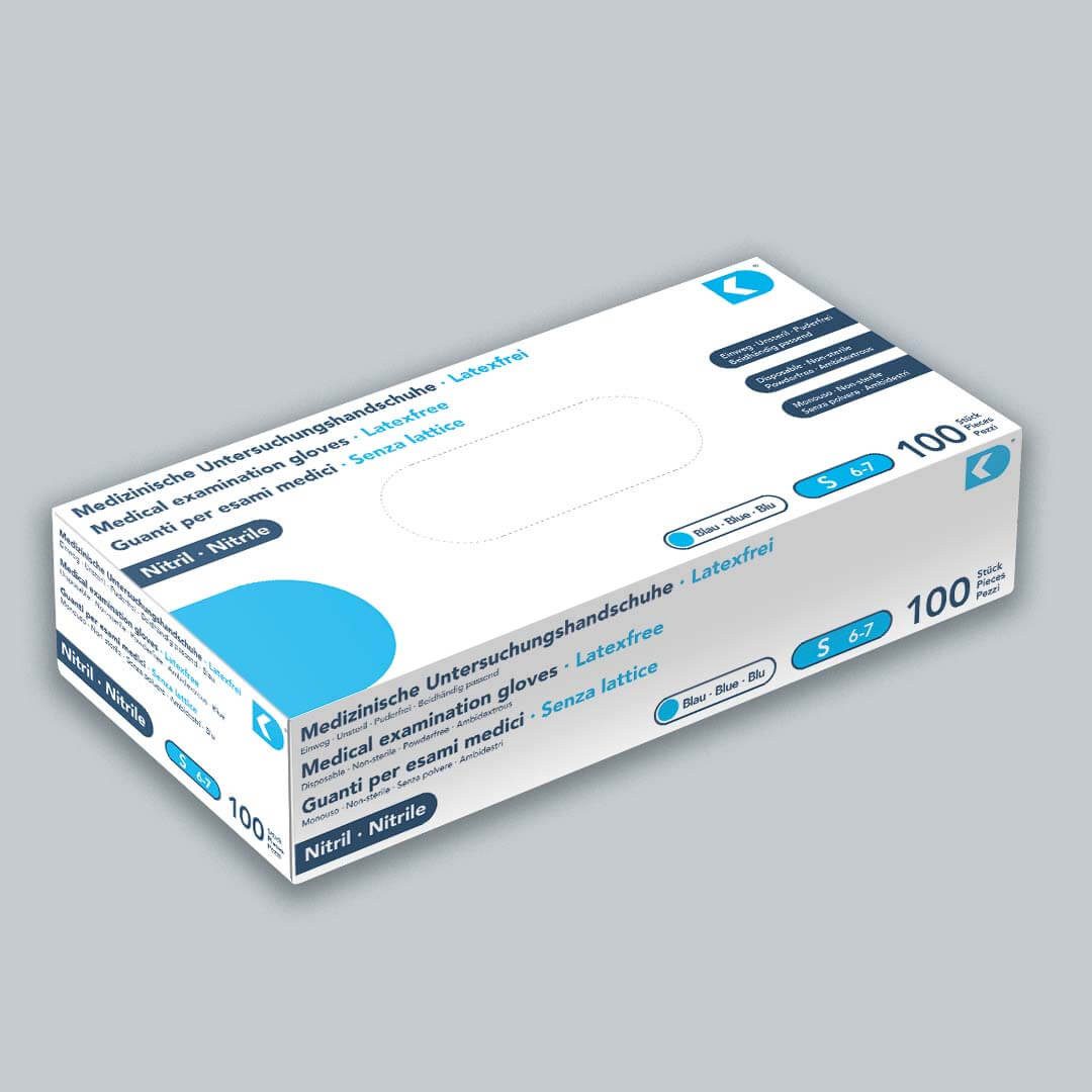 DK medical Einweghandschuhe - Für Allergiker bestens geeignet! - Puderfrei! - 100Stk Chemikalien beständig, Latexfrei, dehnbar