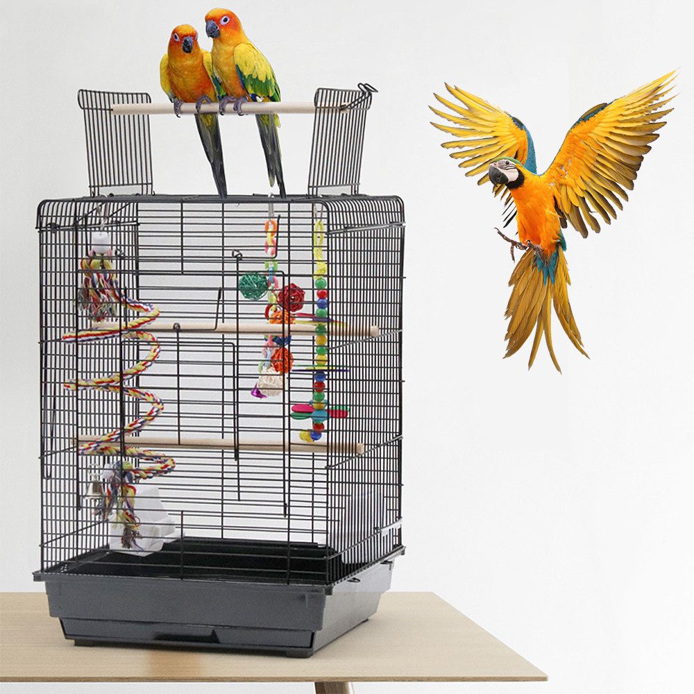 Vogelkäfig Vogelbauer Vogelvoliere Vogelhaus mit 3 Sitzstangen