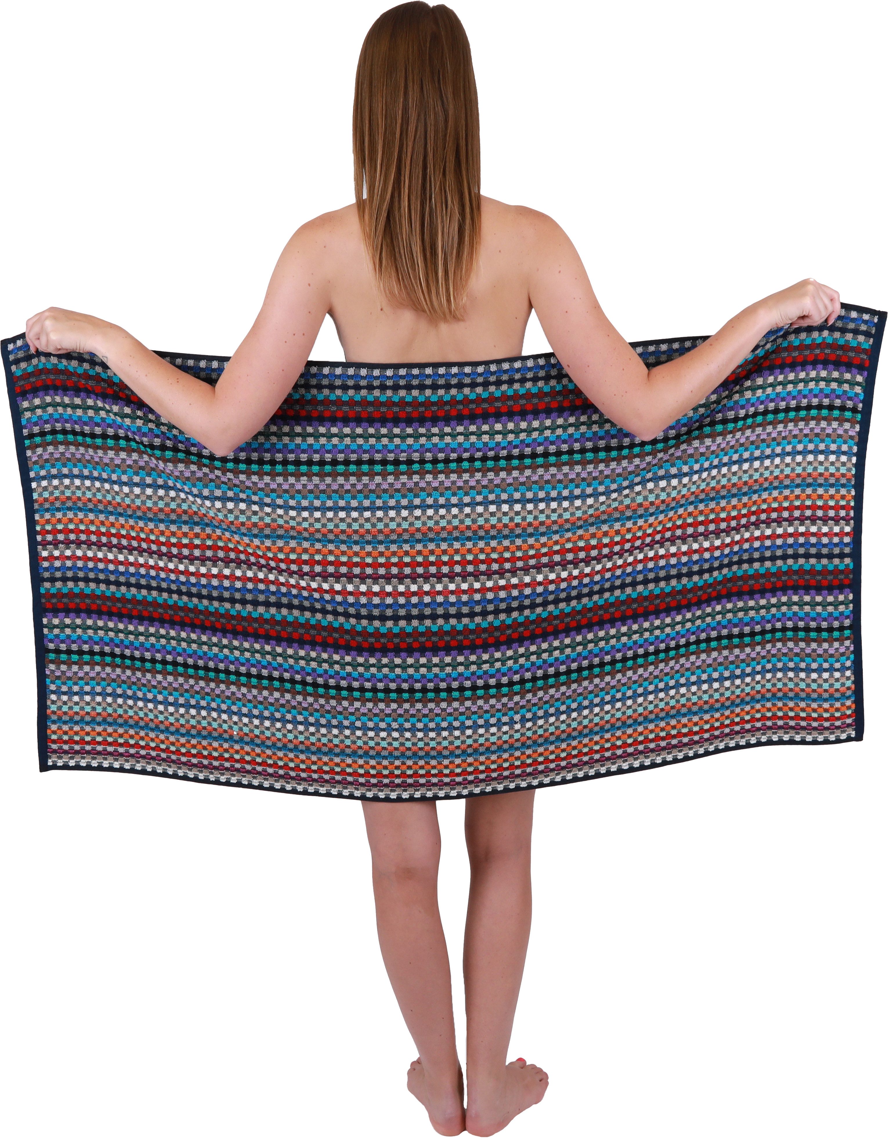 Betz Badetuch XXL Duschtuch Saunatuch Strandtuch 100% Baumwolle Karo BUNT 100x200cm, Baumwolle (1-St)