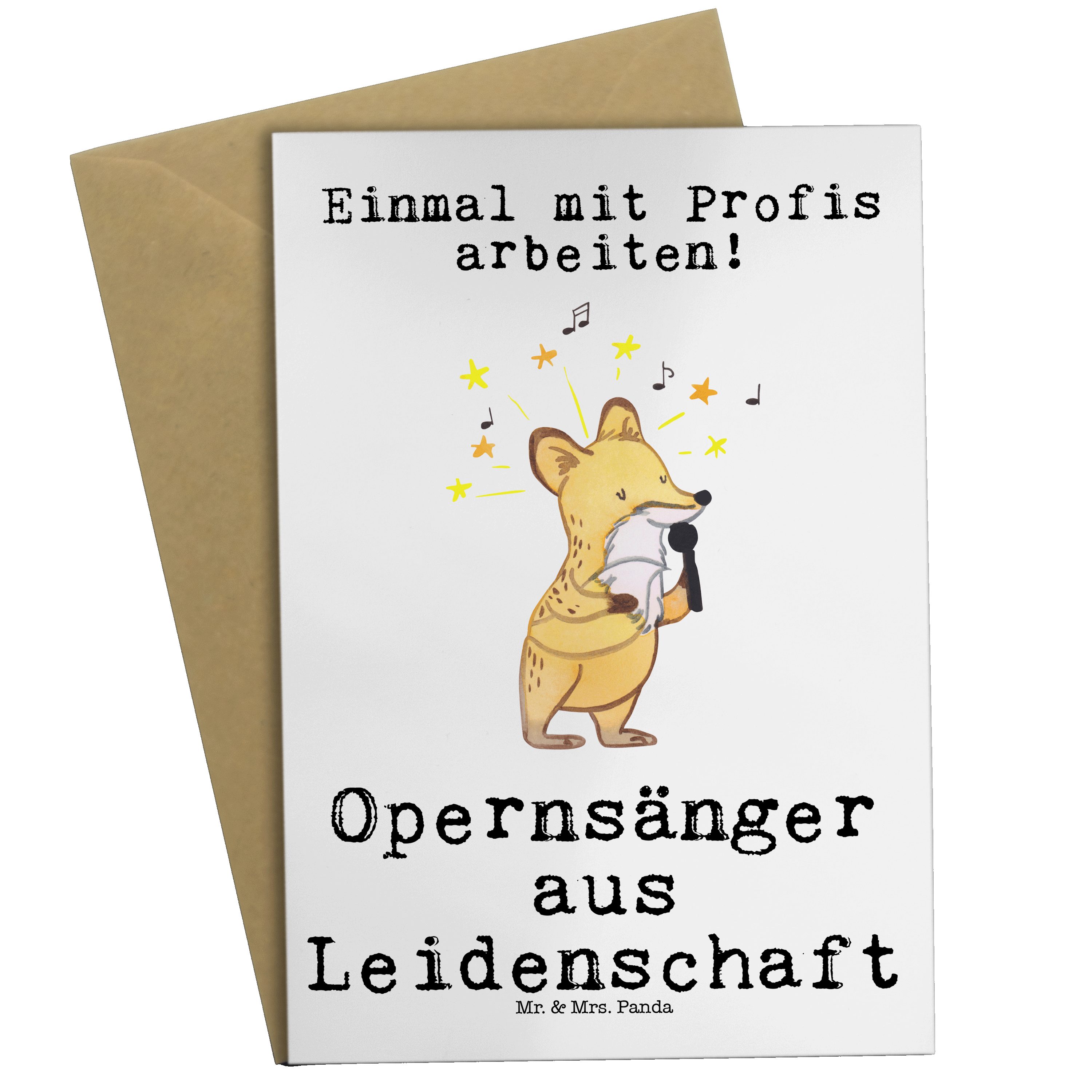 aus Geburtstagskar - Leidenschaft Mrs. Panda Weiß Geschenk, & - Danke, Grußkarte Opernsänger Mr.