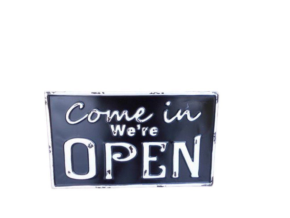 Deko-Impression Metallschild Eisenschild Come in we're OPEN - Sorry CLOSED. Vintage Kette 35cm, (1 St)