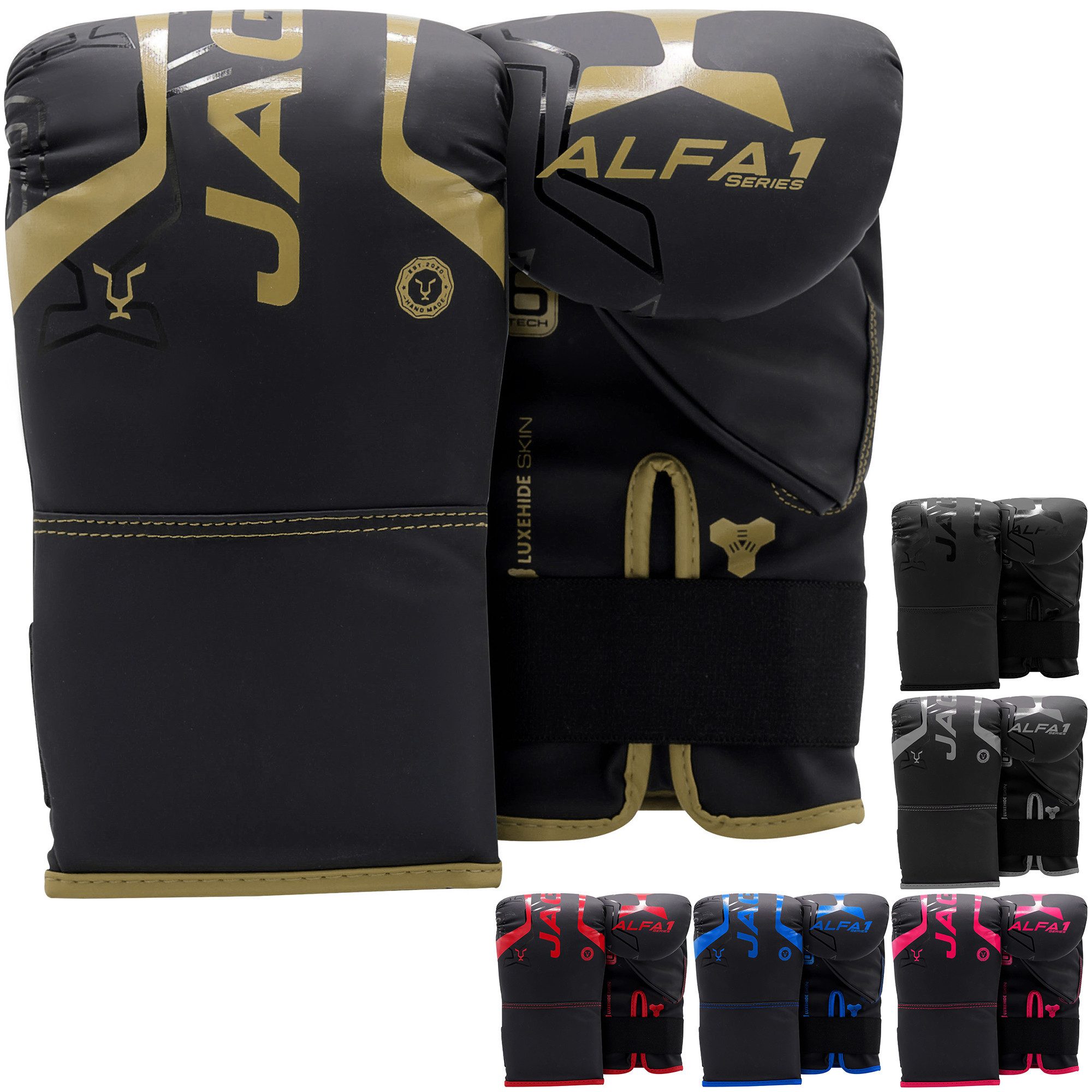 JAG GEARS Boxhandschuhe Boxhandschuhe MMA, Kickboxen, Sparring, Kampfsport Handschuhe (Set, 1x pair Boxing Mitts), Unisex Design • Stabiler Klettverschluss mit Handgelenkstütze