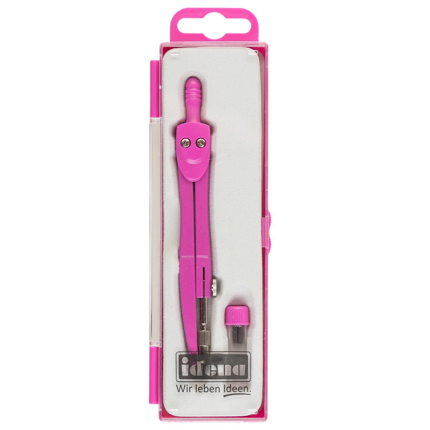 Idena Zirkel Idena 22071 - Schulzirkel mit Ersatzminen, pink, 1 Stück
