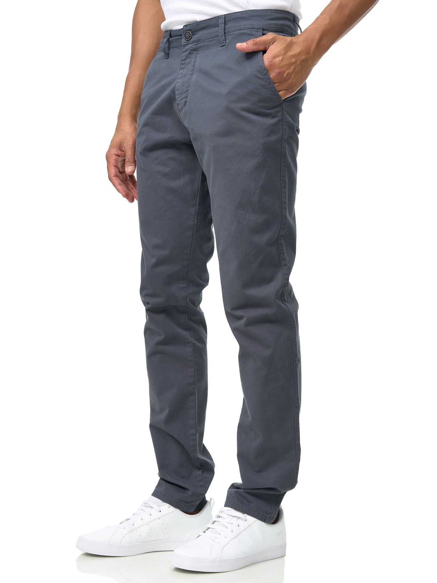 308 Fit D'MARO Slim Chinohose ORGANIC Herren 5-Pocket-Style, Dunkelgrau COTTON, Bio-Baumwolle Chinohose