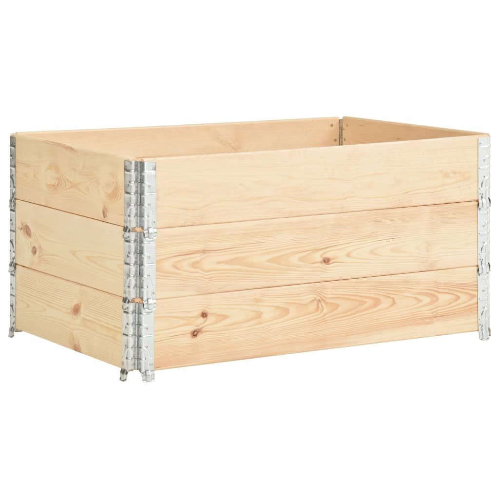 Hochbeet 80 x 120 cm Paletten-Aufsatzrahmen 3 Stk 80x120 cm Kiefern-Massivholz