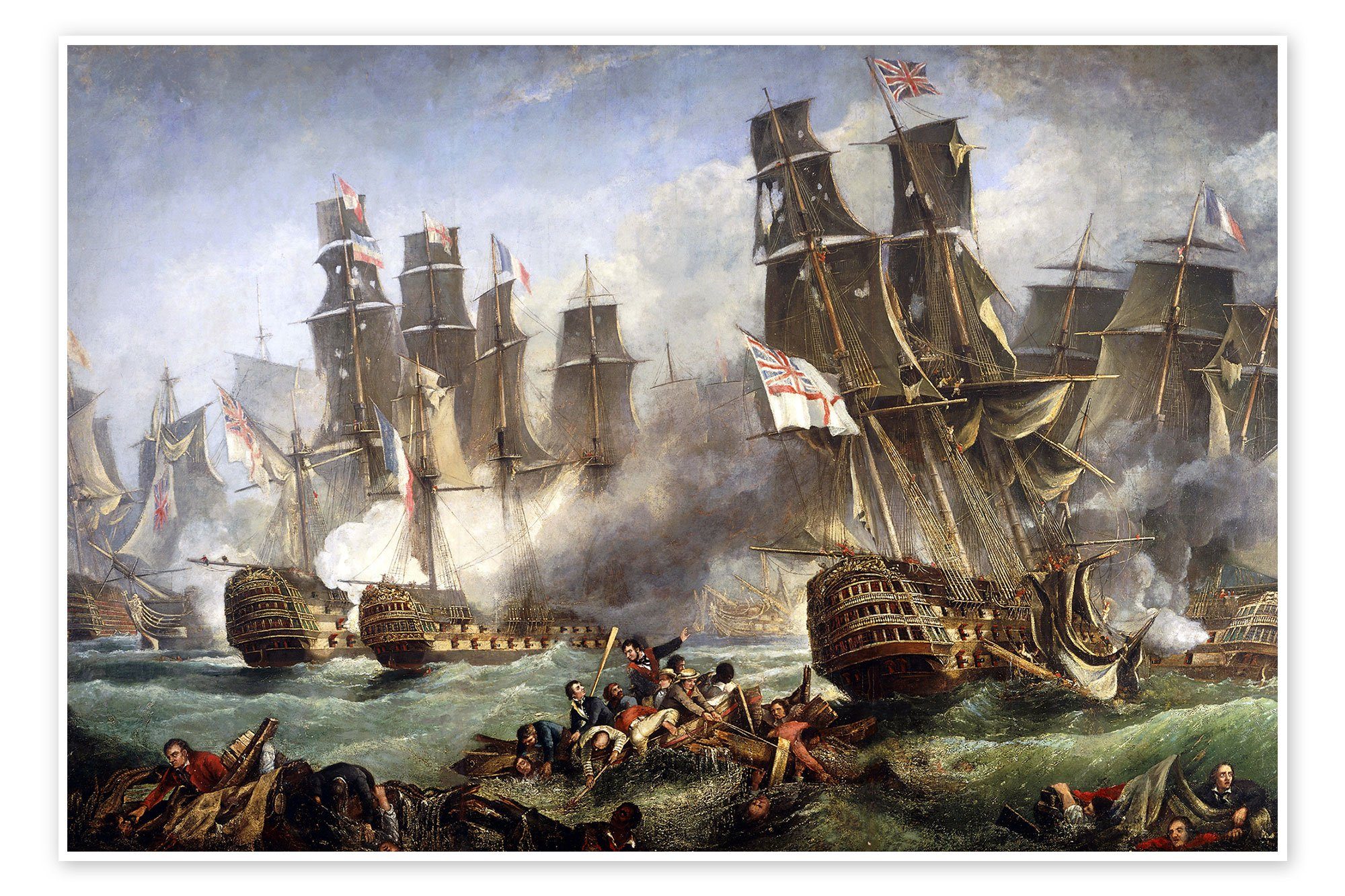 Posterlounge Poster English School, Die Schlacht von Trafalgar, Badezimmer Malerei