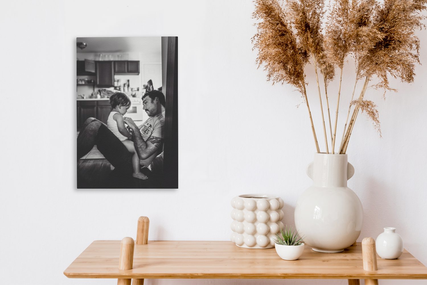 OneMillionCanvasses® Leinwandbild Antikes Bild Mannes cm eines 20x30 (1 in Sohnes St), der bespannt Küche, fertig seines Zackenaufhänger, und inkl. Gemälde, Leinwandbild