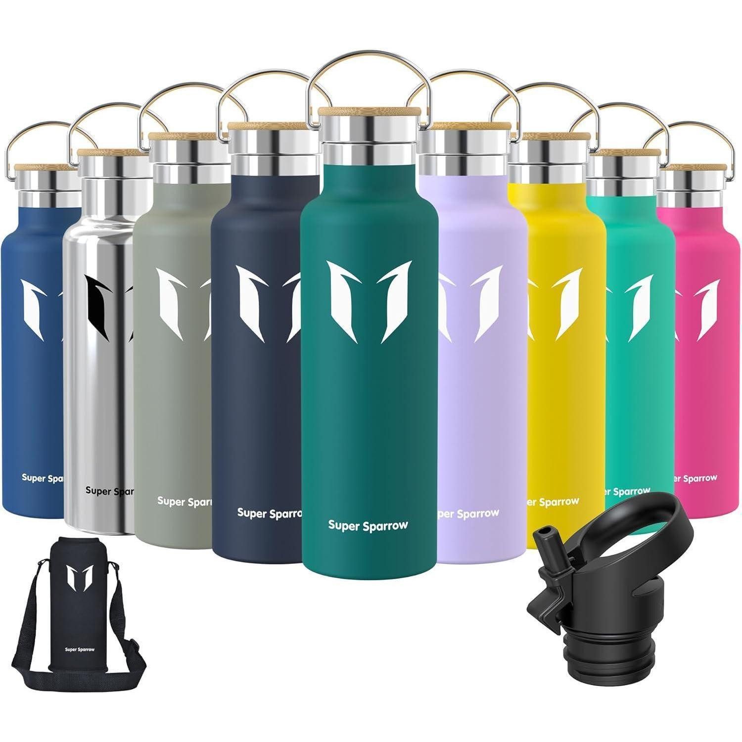 LuxusKollektion Thermoflasche Trinkflasche Edelstahl auslaufsicher BPA frei 500ml 620 ml Dunkelgrün