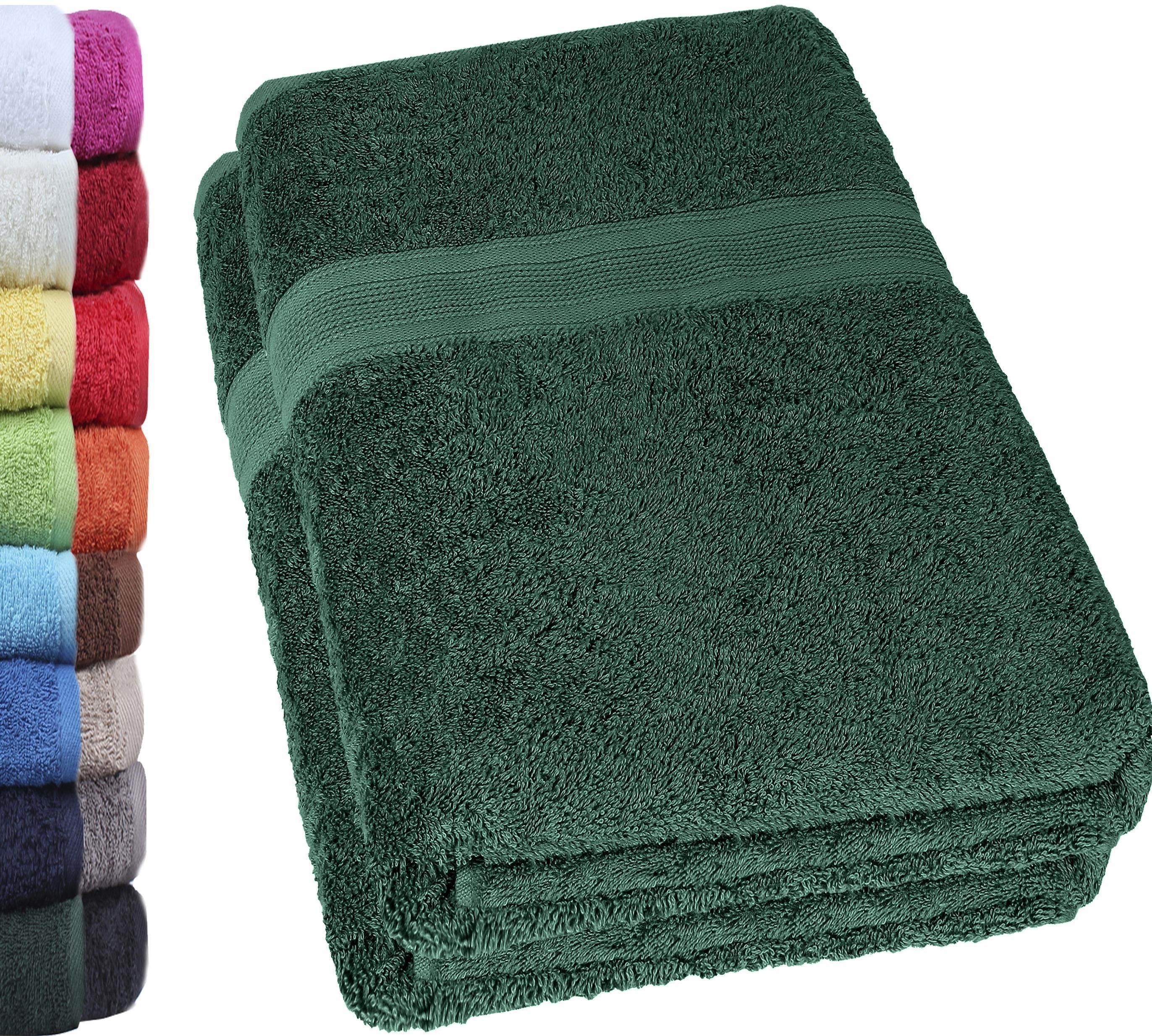 NatureMark Badetuch kuschelige, hochwertige Duschhandtücher, 100% Baumwolle (2-St), weiches Badetücher Set (2-St), Premium Qualität, Dunkel grün