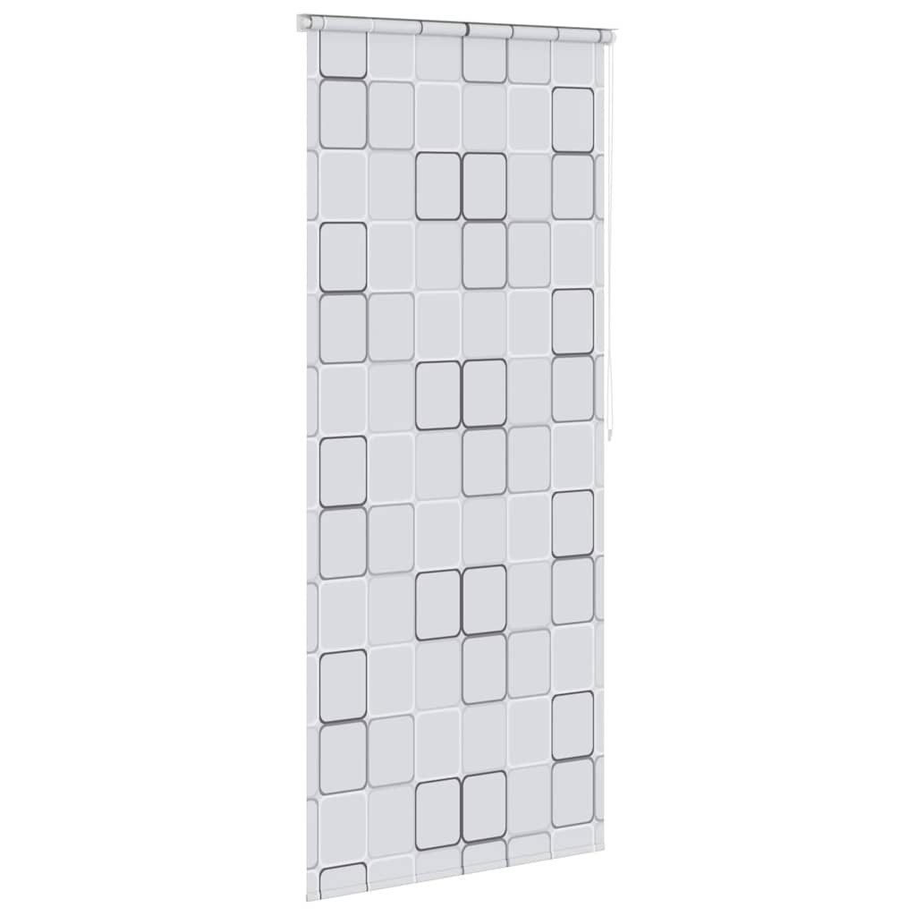 vidaXL Duschvorhang Duschrollo 80x240 cm Quadratmuster Breite 80 cm