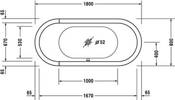 Duravit Einbauwanne Duravit Oval-Badewanne STARCK 1800x800mm