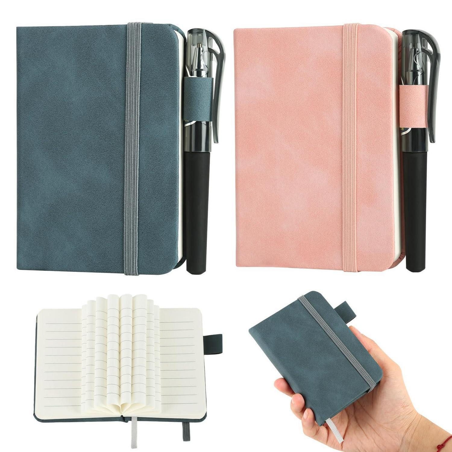 LuxusKollektion Notizbuch Notizbuch A7 Mini mit Stift 2 Stück
