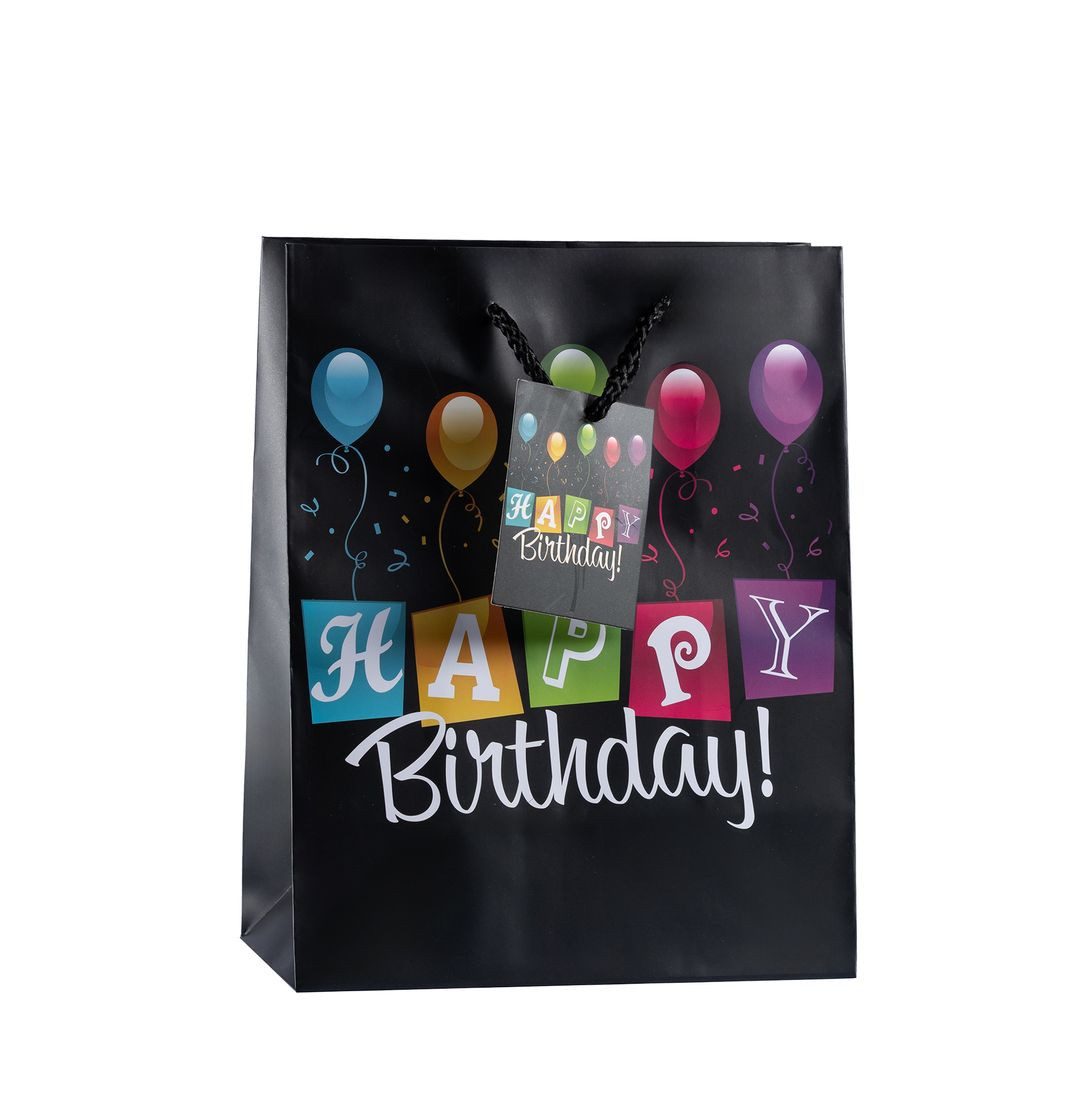 laro Geschenkbox Geschenktüten mit Henkel Medium Geburtstag Happy Birthday 12-96stk (12 St) – Bild 5 von 5