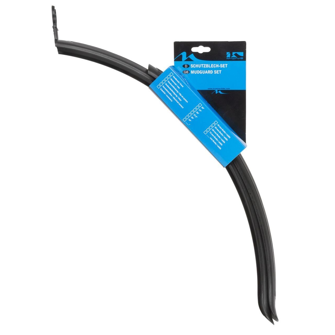 M-Wave Schutzblech Schutzblech Set 26 ECO VR HR Kunststoff Steckbefestigung schwarz