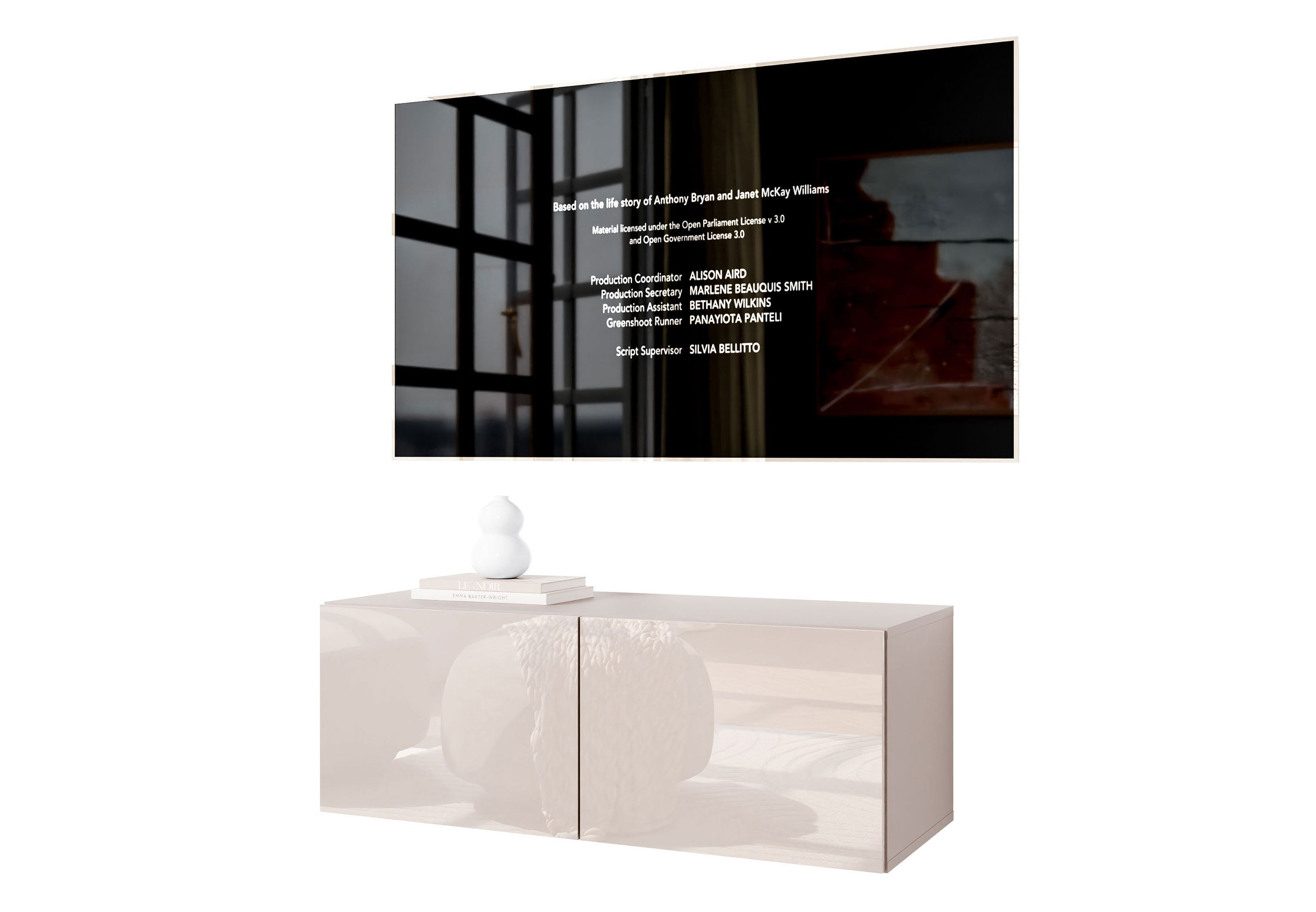 Lookway TV-Schrank COLGANTE 100 in Kaschmir Hochglanz Hängendes TV-Board günstig online kaufen