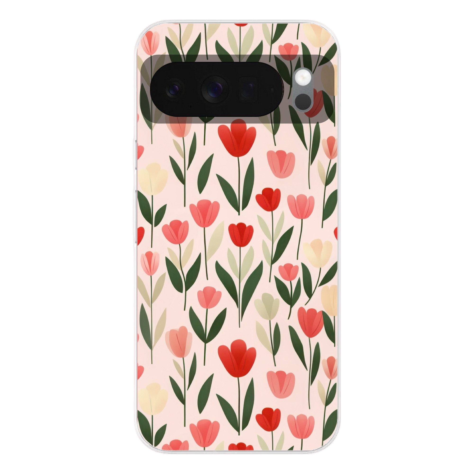 MuchoWow Handyhülle für Google Pixel 10 Tulpen - Modern - Rosa, Phone Case, Silikon, Schutzhülle Dünn