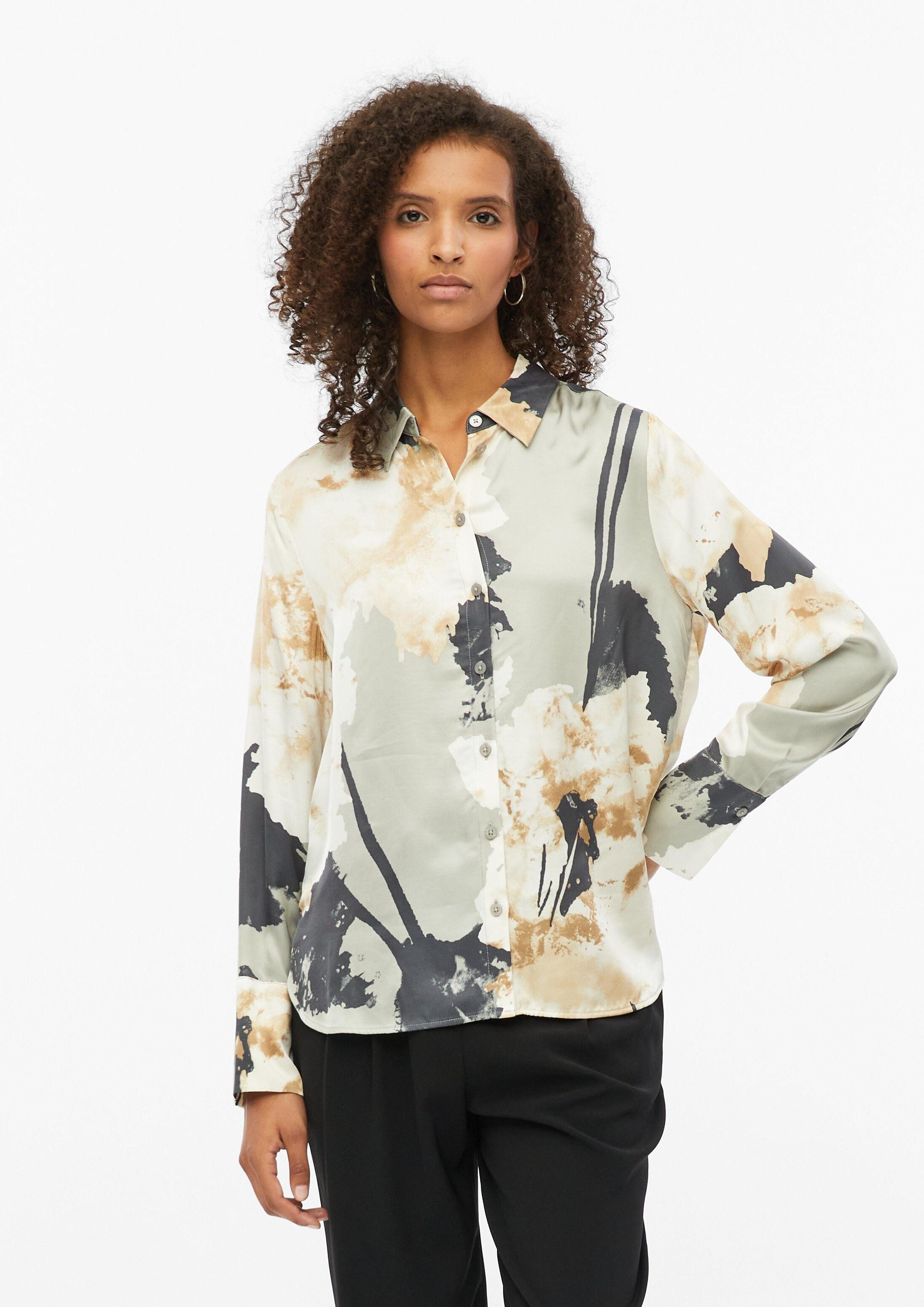 s.Oliver Langarmbluse Bluse Satinbluse mit All-over-Print