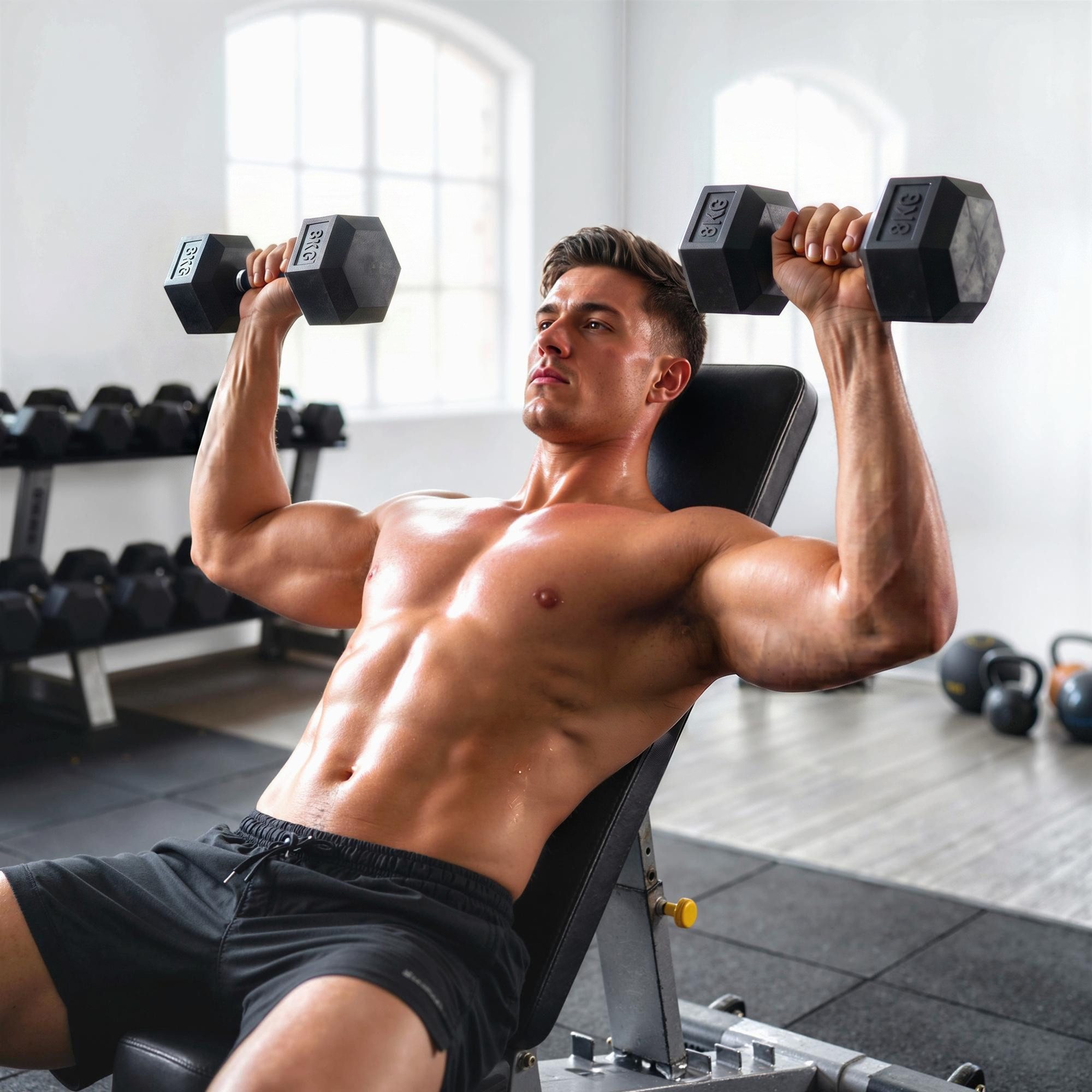 HOMCOM Hantel-Set Hexagon Hanteln, 2er Set Hanteln mit gerändeltem Griff, 2 x 8 kg, (Kurzhantel aus Gusseisen, Kurzhanteln für Männer und Fraue), für Zuhause, Fitnessstudio, Krafttraining
