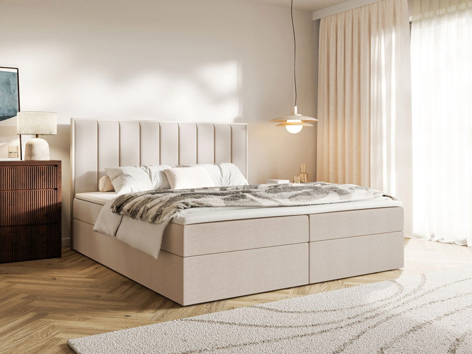 Selsey Boxbett TOGENTS, mit Bettkasten, Topper & Matratze, Chenille hydrophob