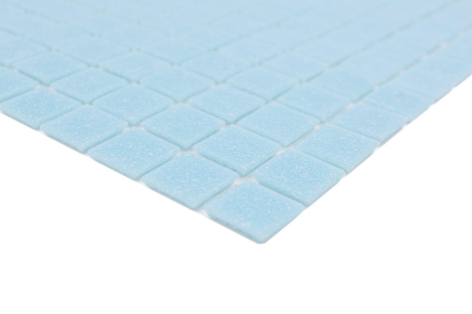Mosani Bodenfliese Handmuster Mosaikfliese Glas lichtblau Wandfliesen Badfliese