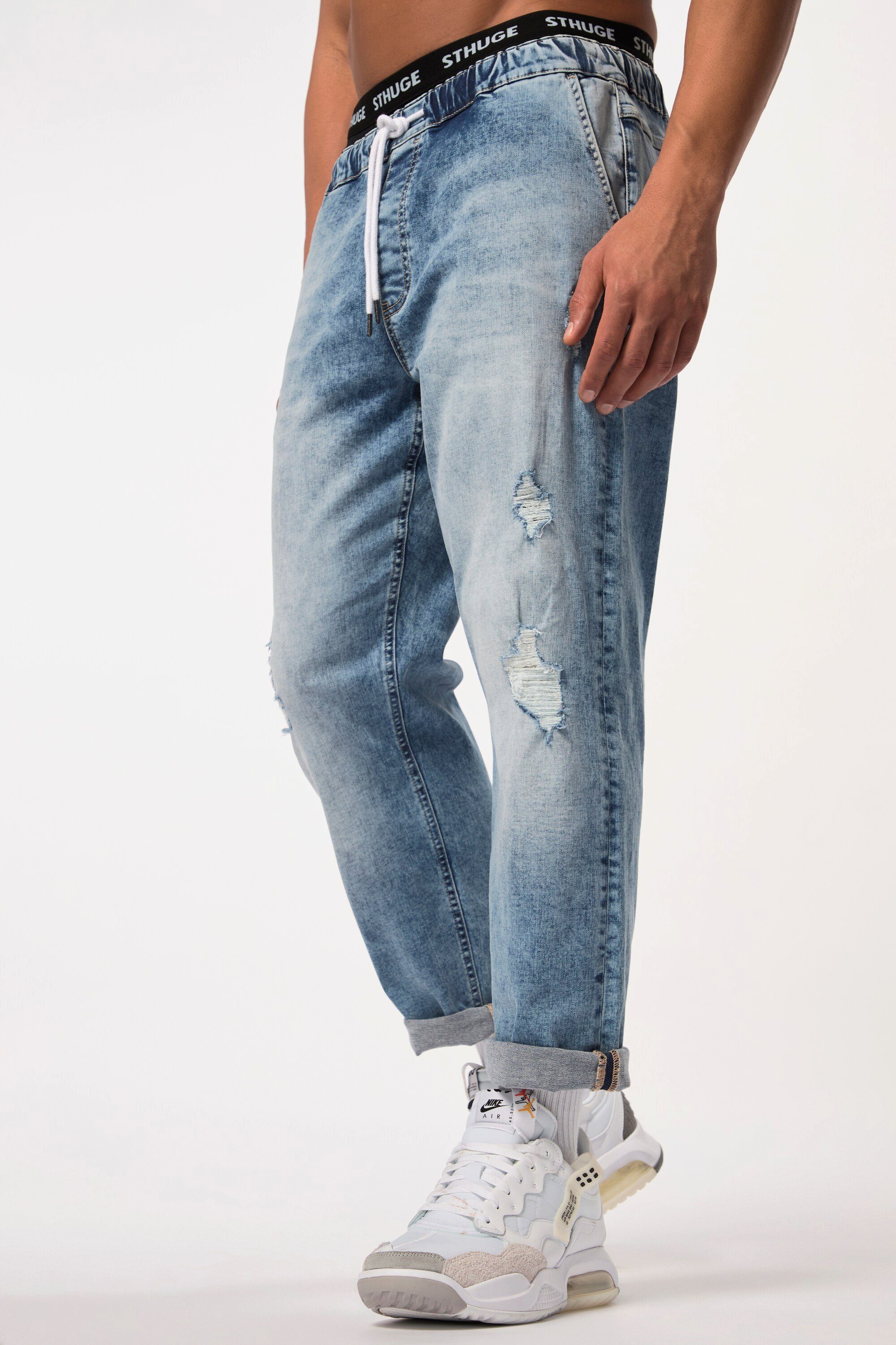 STHUGE 5-Pocket-Jeans Jeans FLEXLASTIC® Denim Destroyed Look Vintage
