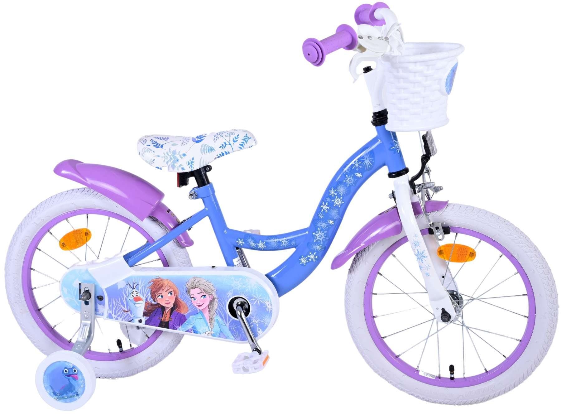Zoll Kinder (Mädchen Stützräder Gang, Handbremse, Disney Kinderrad Laufrad Kinderfahrrad Fahrrad Fahrrad mit Mädchen Rücktritt + TPFSports 1 Rutschfeste 2 - Frozen mit Sicherheitsgriffe), 16
