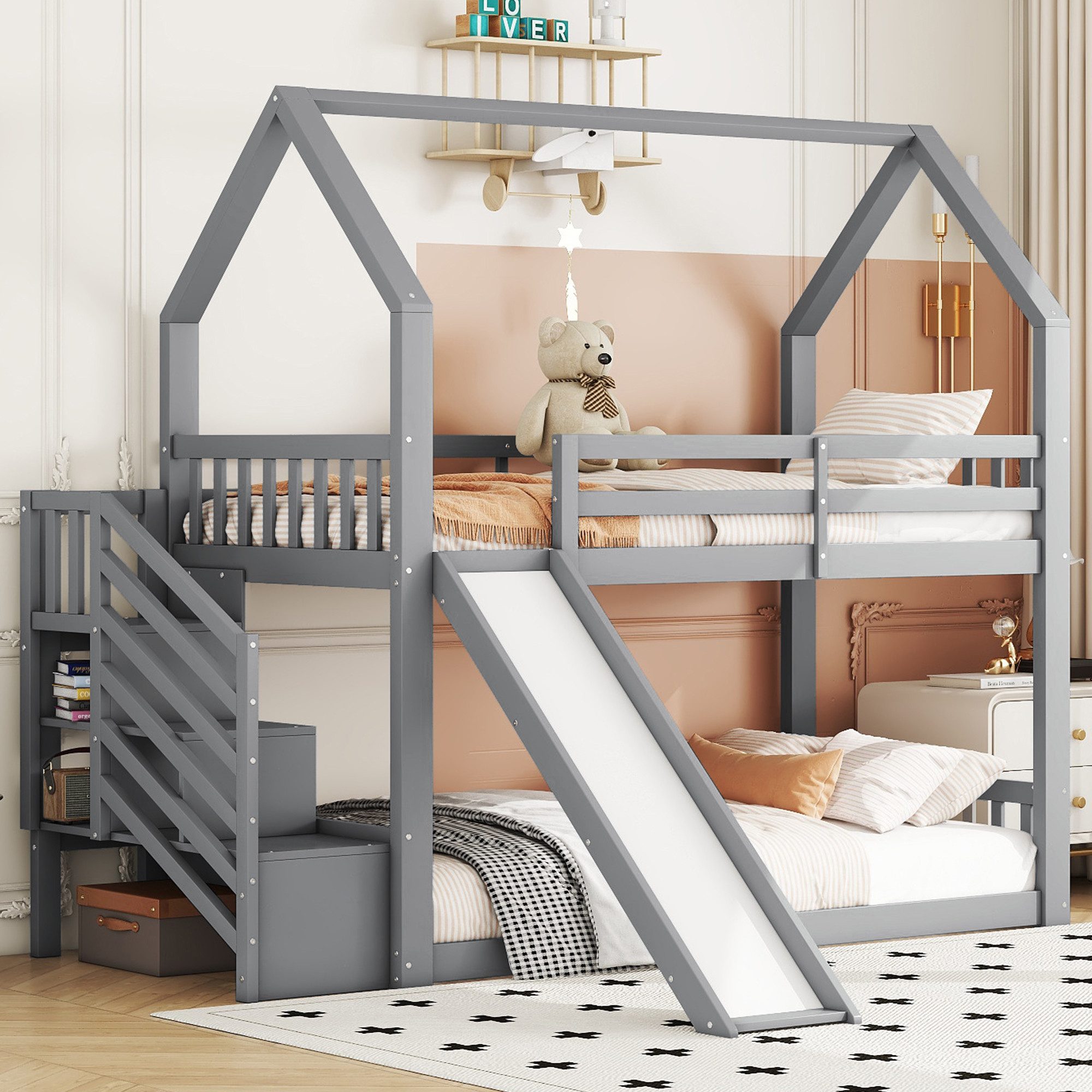 TavilaEcon Etagenbett Kinderbett Jugendbett Hausbett mit günstig online kaufen