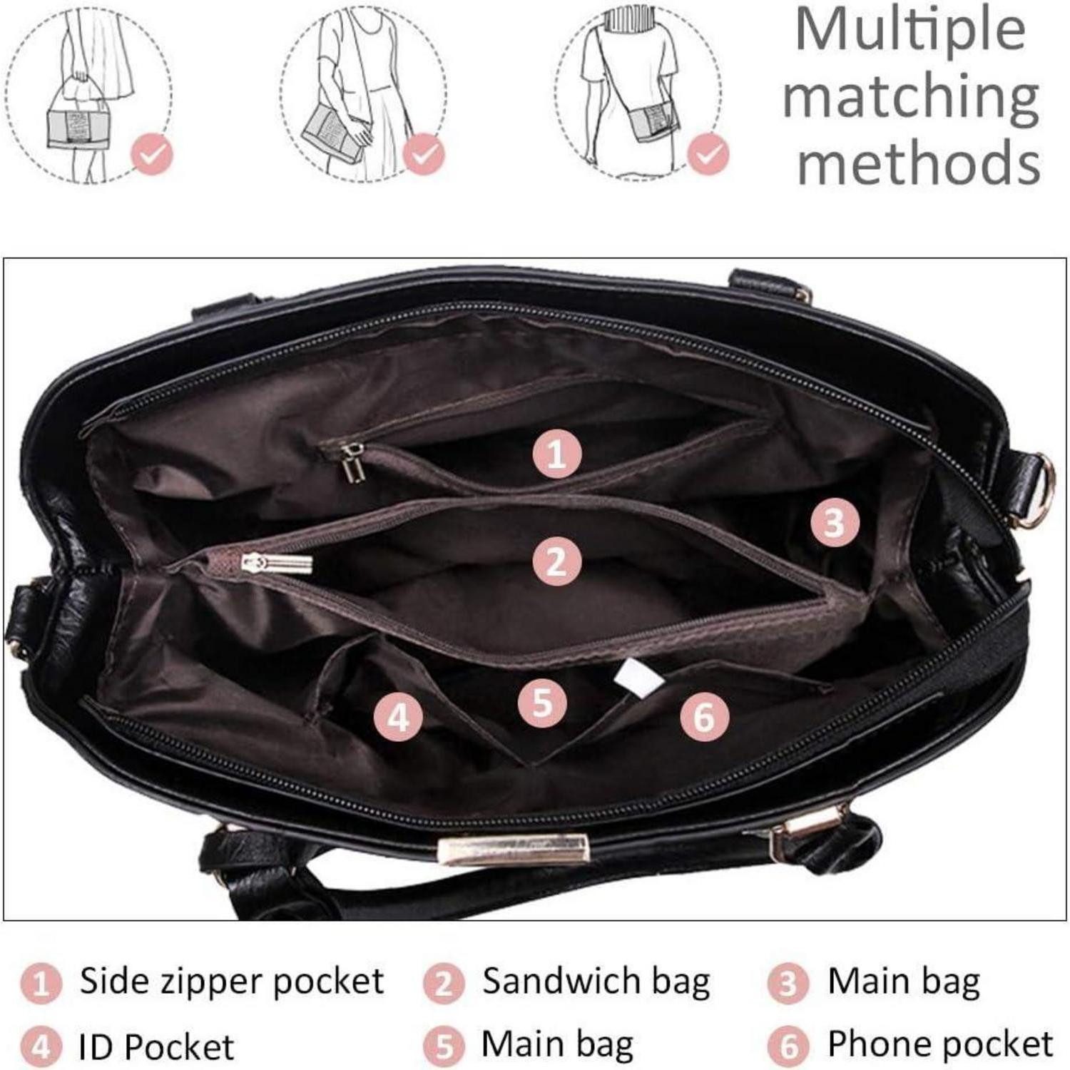 LuxusKollektion Handtasche Damen Henkeltasche Umhängetasche Handtasche PU Leder Tote Modern