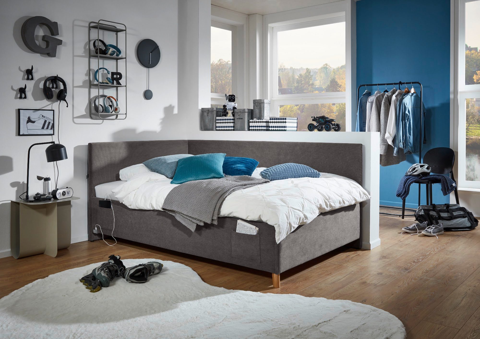 meise.möbel Kinderbett Cool, Mit Bettkasten, Cord-Bezug
