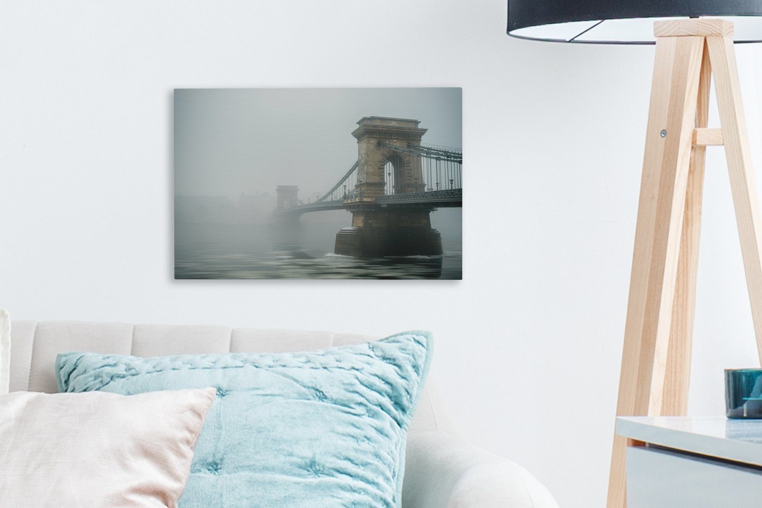 OneMillionCanvasses® Leinwandbild (1 Kettenbrücke Budapest, Wandbild Leinwandbilder, 30x20 Aufhängefertig, cm St), Wanddeko