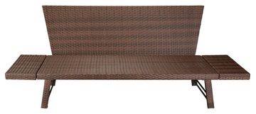 MERXX Gartenbank Daybed Rattan, BxTxH: 172x64x78 cm, mit Auflage und Rückenkissen