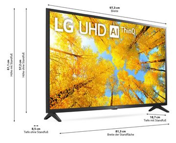LG 43UQ75009LF LED-Fernseher (108 cm/43 Zoll, 4K Ultra HD, Smart-TV, α5 Gen5 4K AI-Prozessor, Direct LED, HDR10 Pro und HLG, Sprachassistenten)