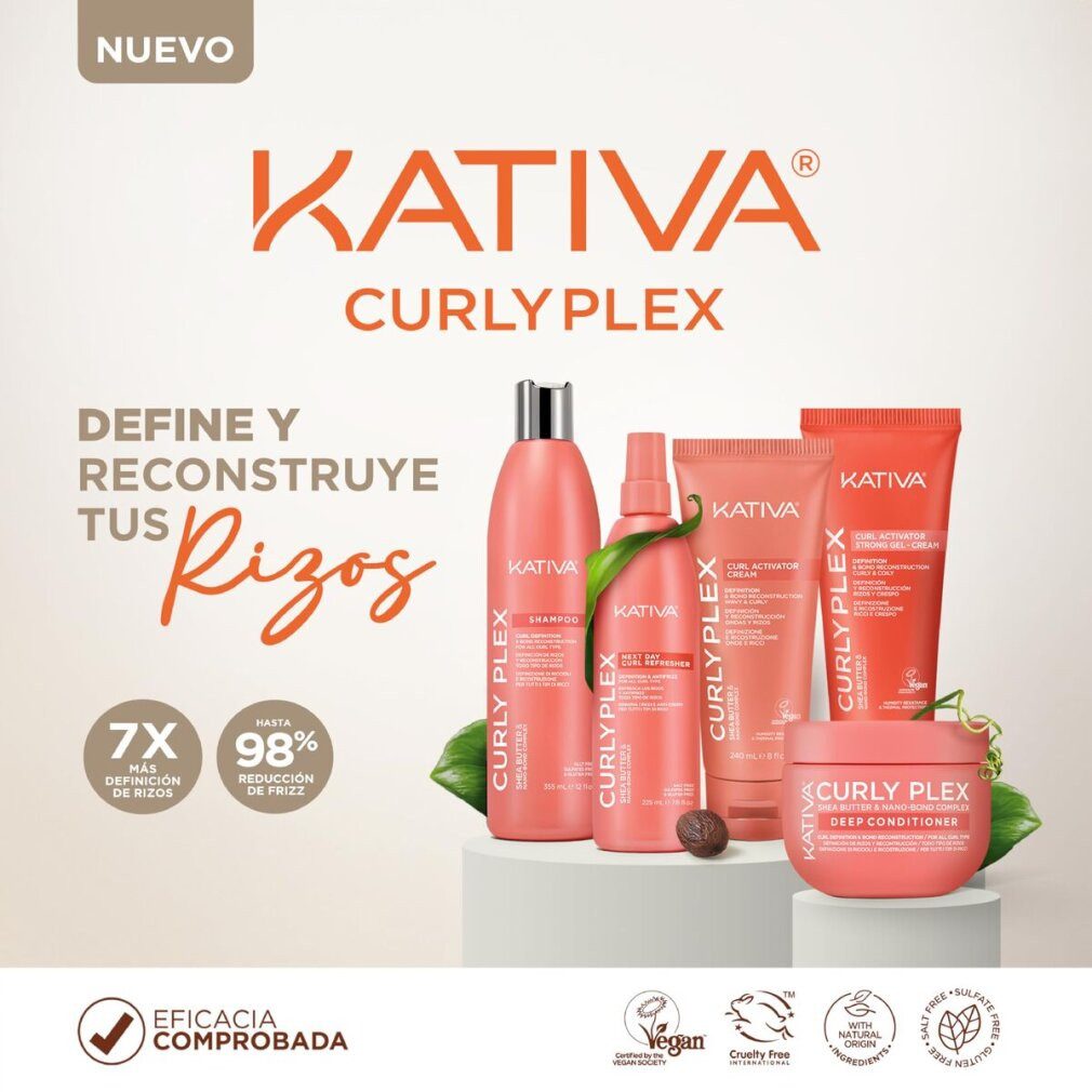 Kativa Haarpflege-Set Lockenhaarshampoo Curly Plex 355 ml