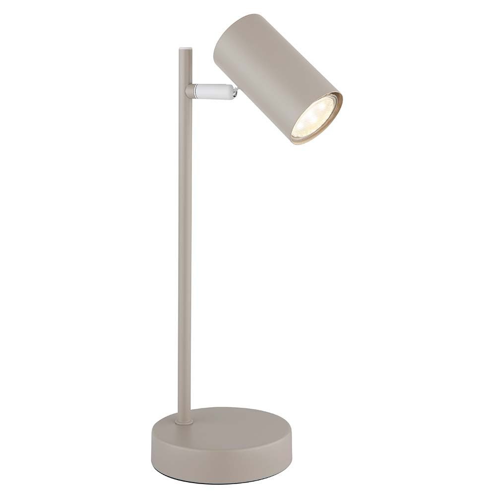 GLOBO LIGHTING Schreibtischlampe, Leuchtmittel nicht inklusive, Tischleuchte Beistelllampe Schalter Leselampe Metall sandfarben