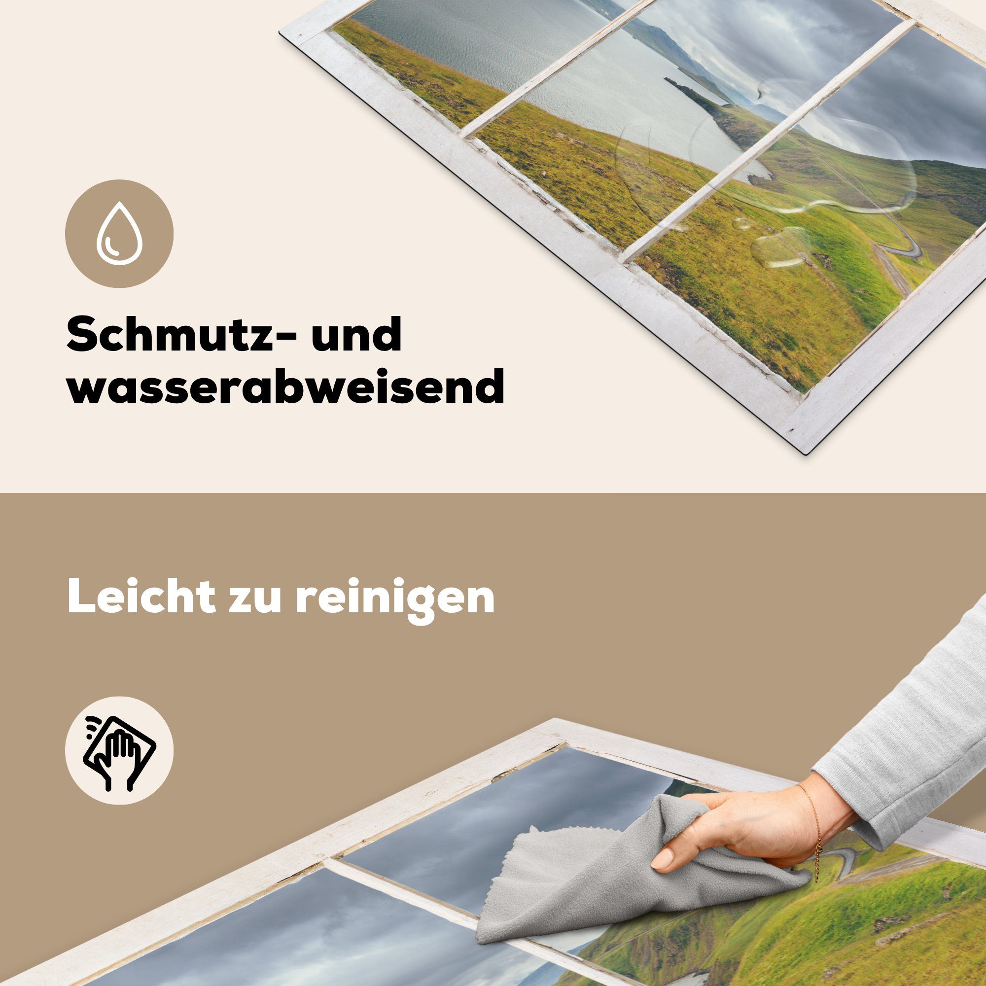 Schutz Ceranfeldabdeckung Weg - für - Aussicht (1 Herdblende-/Abdeckplatte cm, Vinyl, tlg), MuchoWow 81x52 die Induktionskochfeld Landschaft, küche,