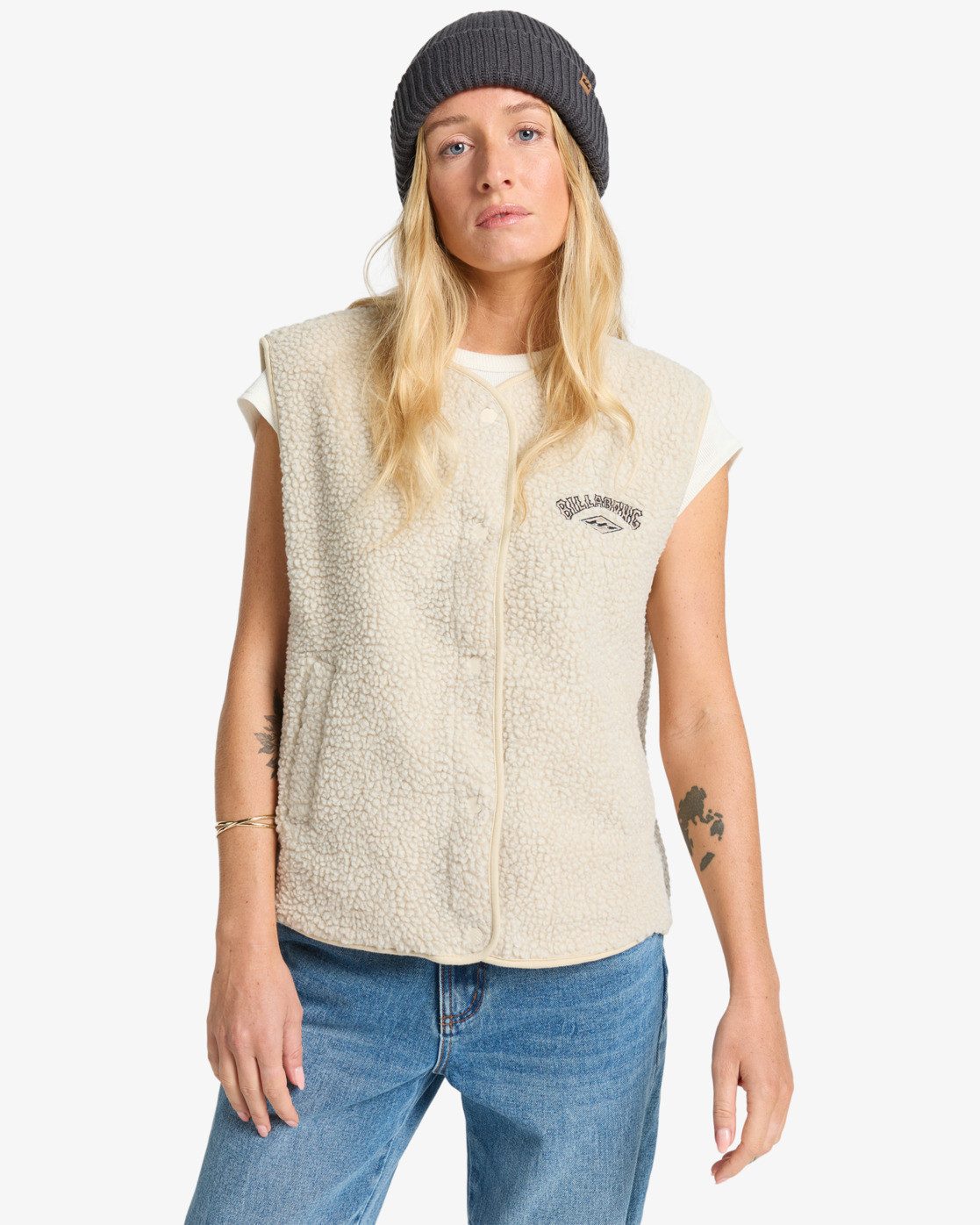 Billabong Fleeceweste BE HAPPY VEST mit Reißverschluss, aus Fleece-Material aus Polyester