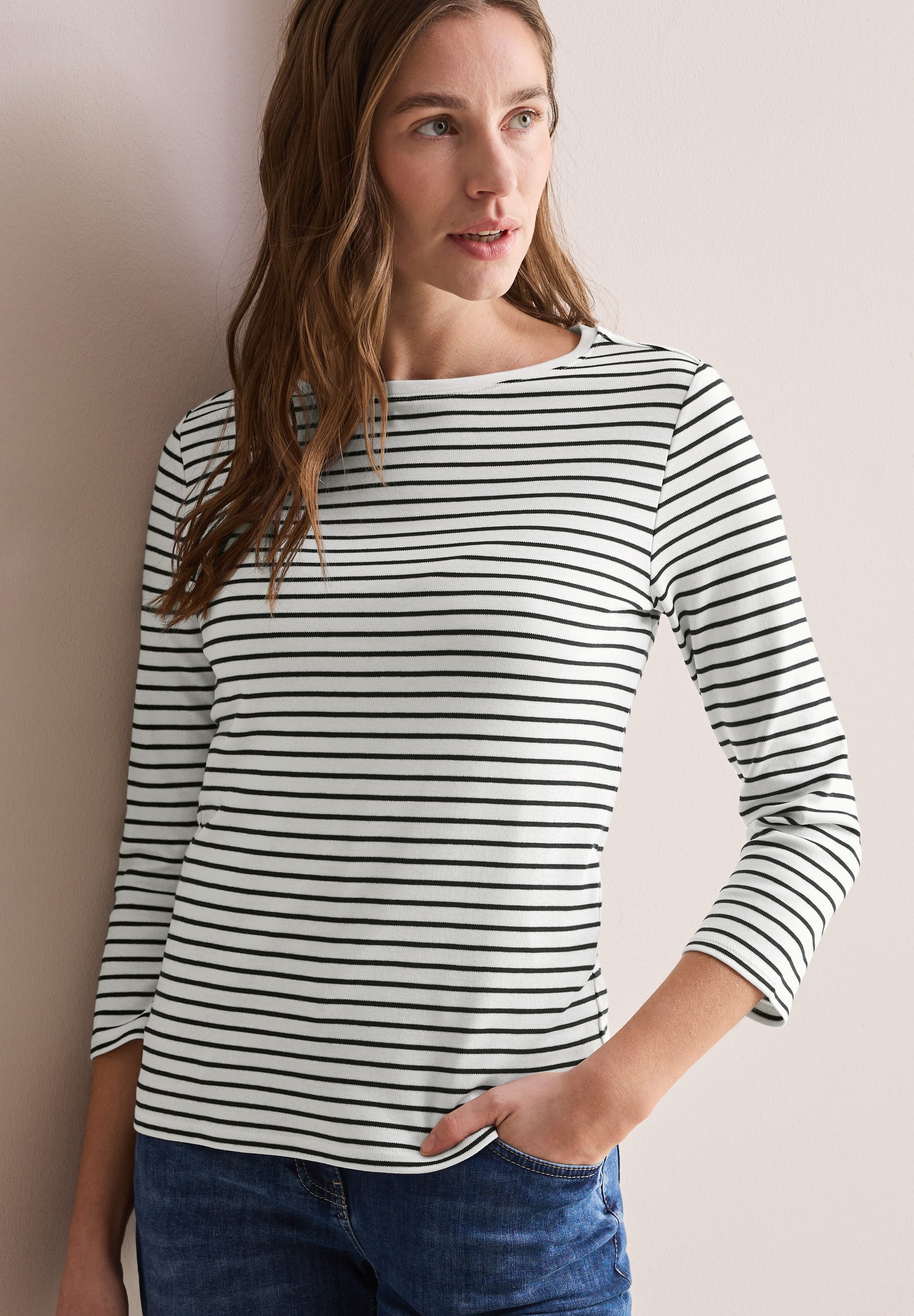 CECIL 3/4-Arm-Shirt mit Streifenmuster günstig online kaufen