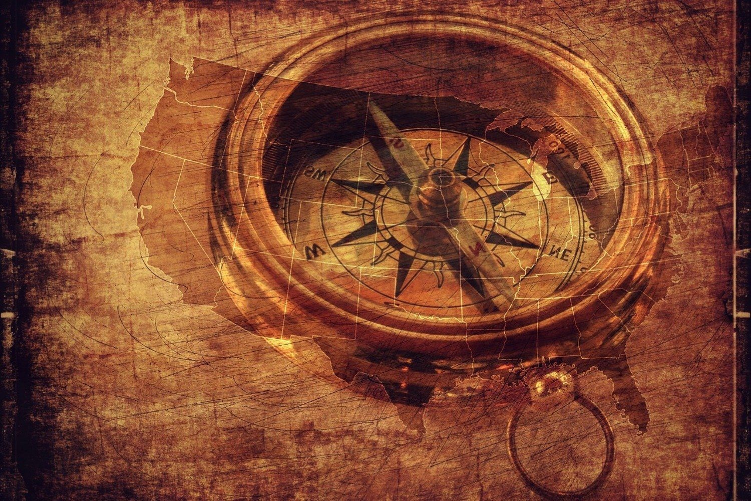 meberg Fototapete, Kompass, Retro, Fototapete Antik Vliestapete cm Retro 200x300 Wandbild XL Kompass Antiker Motiv