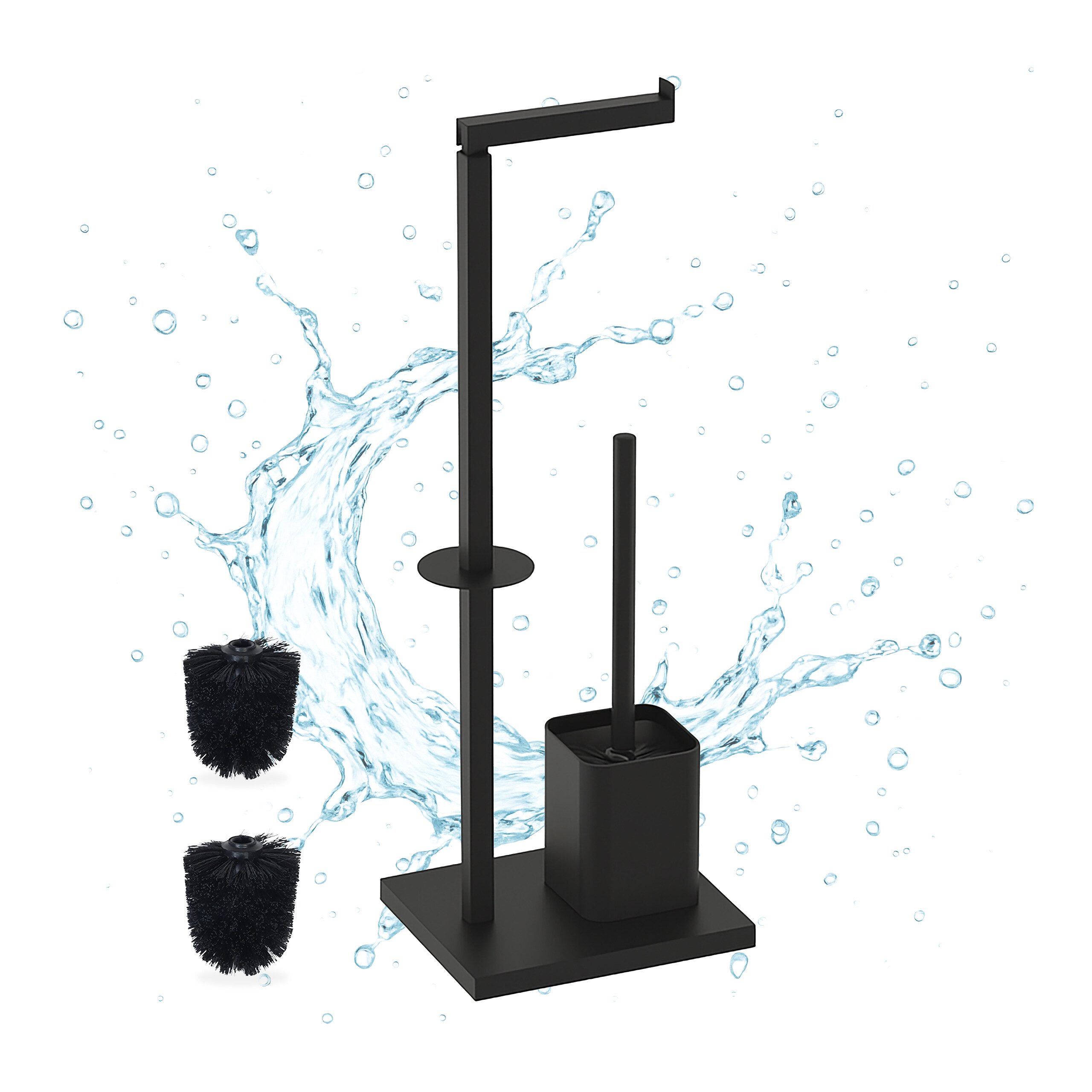 relaxdays WC-Garnitur aus Metall, schwarz günstig online kaufen