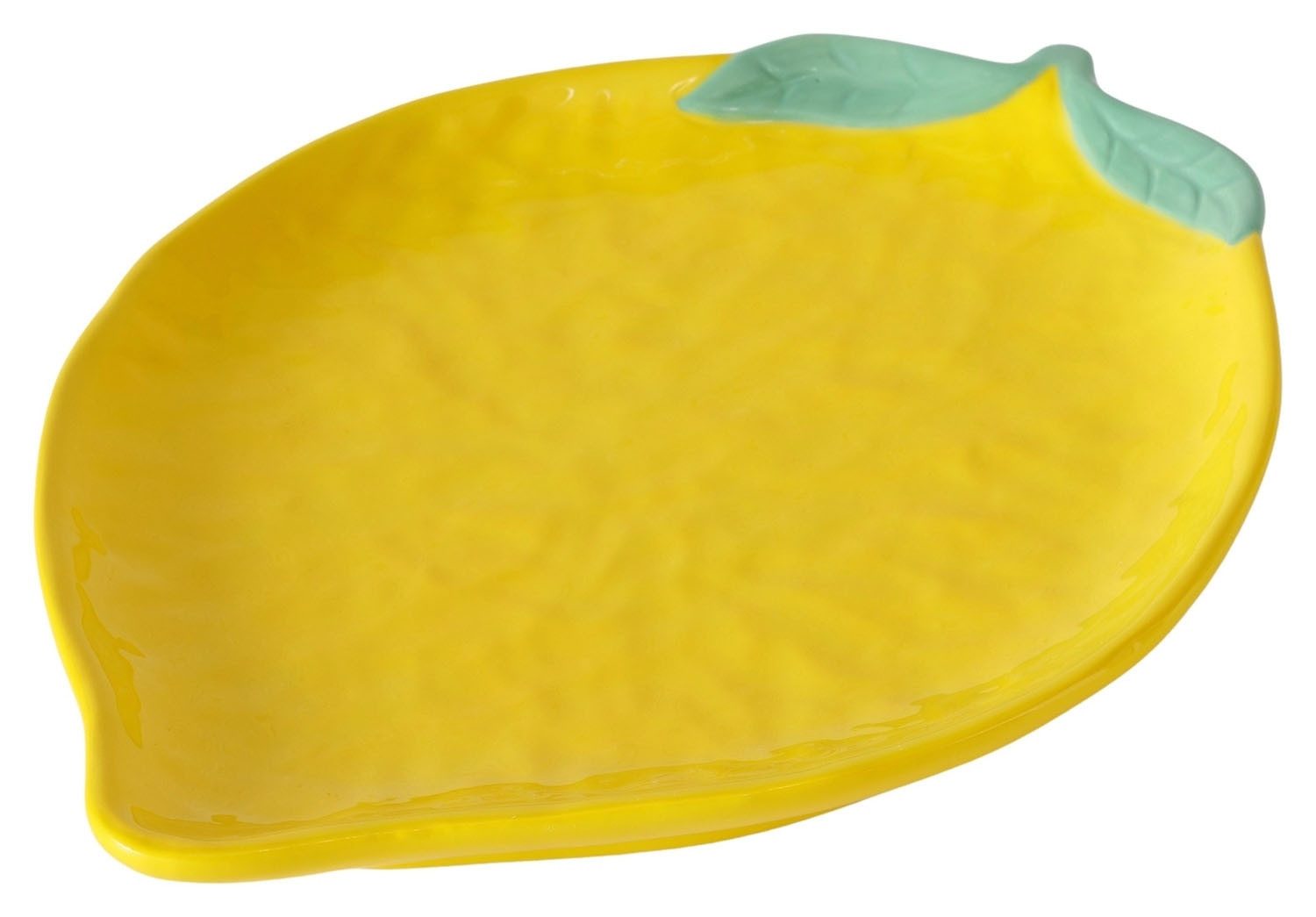 BOLTZE GRUPPE GmbH Servierplatte ZITRONELLA, 27,4 x 20,3 cm, Gelb, Grün, Porzellan, Spülmaschinengeeignet
