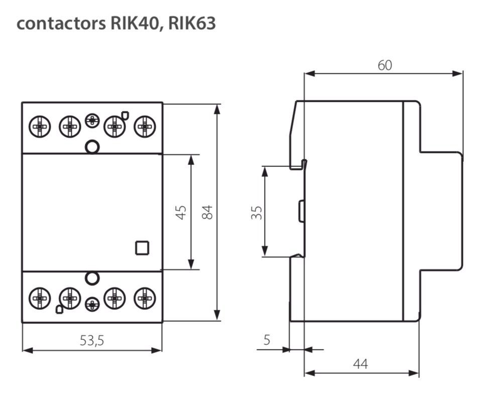 Relpol Verteilerbox RIK63-40-230 4 AC Schaltschütz - 63A 230V 4-Polig Schliesser