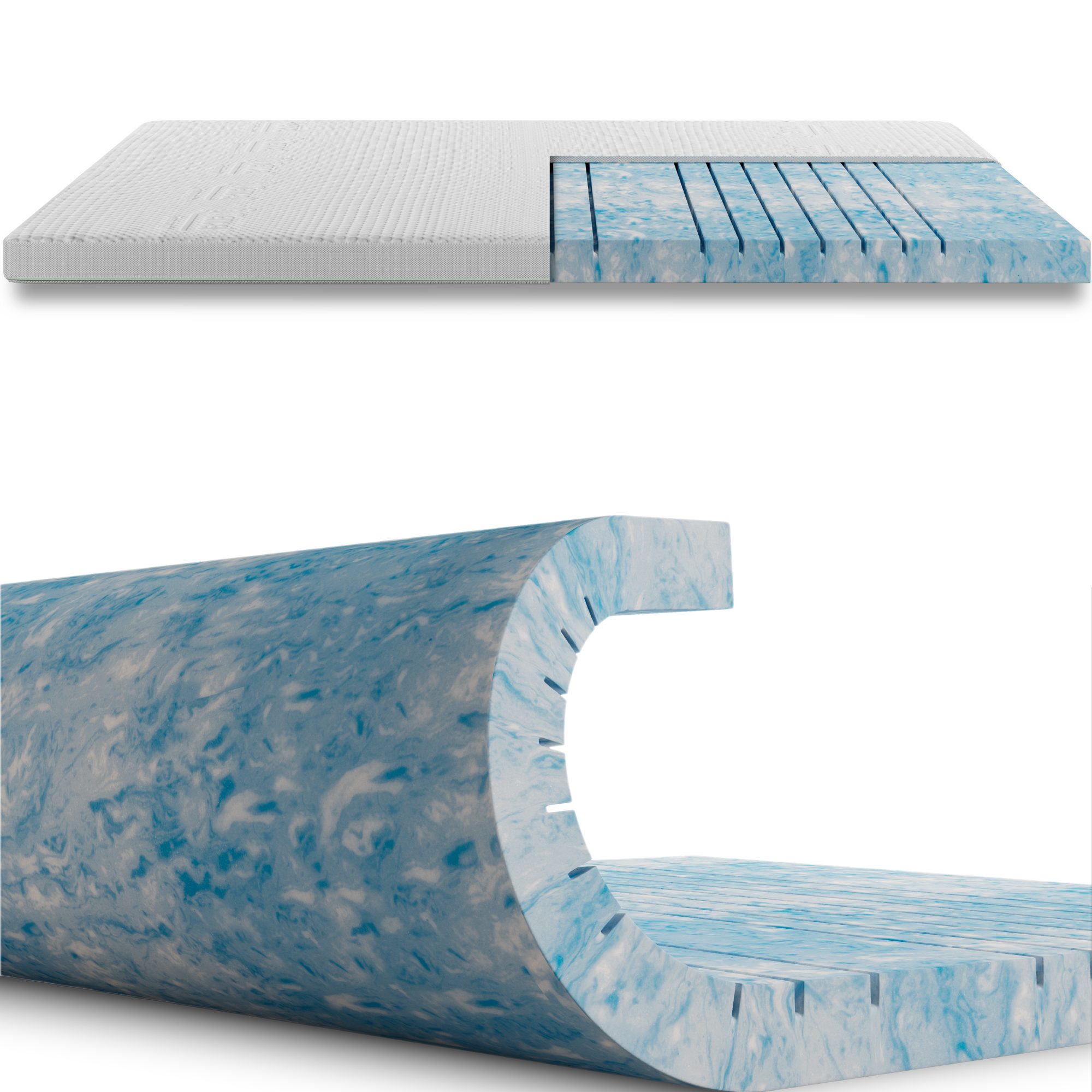 wonello, Цилиндр DreamWave, 8.5 cm hoch, Gelschaum, TENCEL™ 7-Zonen GEL Матрасыtopper – OEKO-TEX zertifiziert - waschbar
