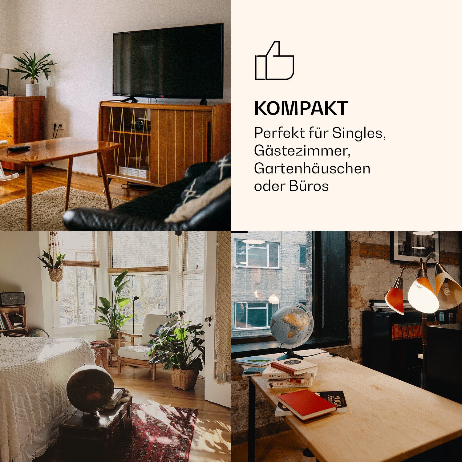 Klarstein Table Top Kühlschrank HEA20-Pastel-46-E 10045809, 44.5 cm hoch, 48 cm breit, Bier Hausbar Getränkekühlschrank Hotel Mini Fridge