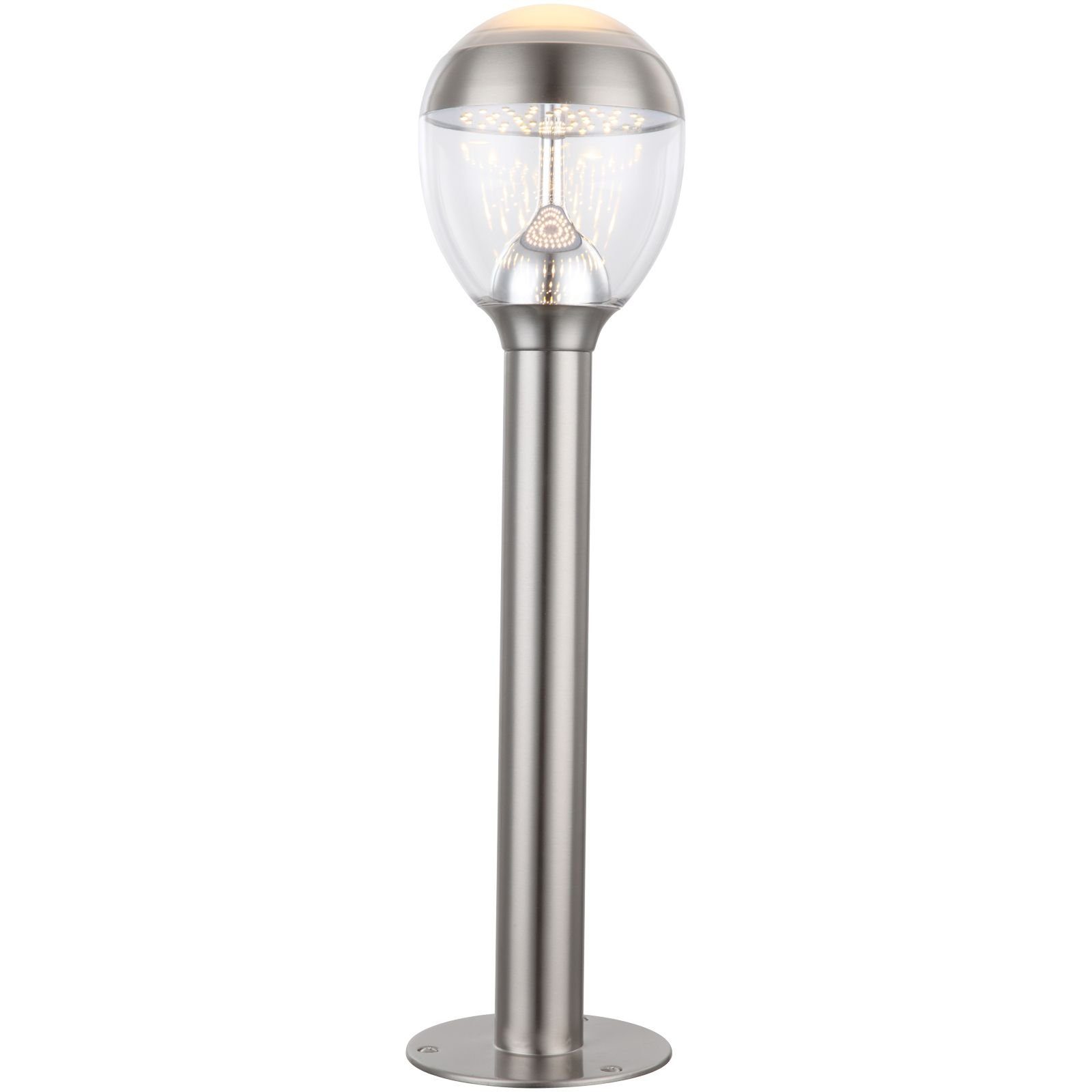 Globo Gartenleuchte GLOBO LED Edelstahl Außenleuchte 59 cm Außen-Lampe Stand-Leuchte 34251
