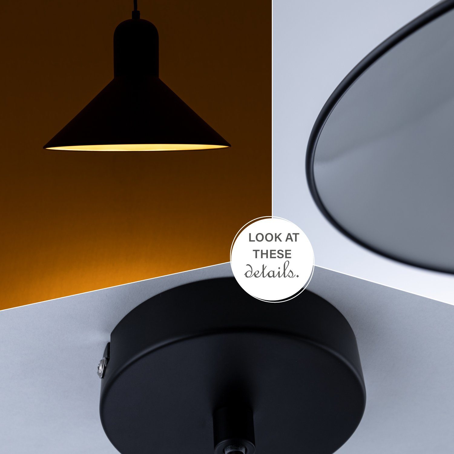 Esszimmer Küchenlampe Esstischlampe Home ohne Hängend Leuchtmittel, Pendelleuchte Matt Paco Hängelampe E27 CLAIRE,
